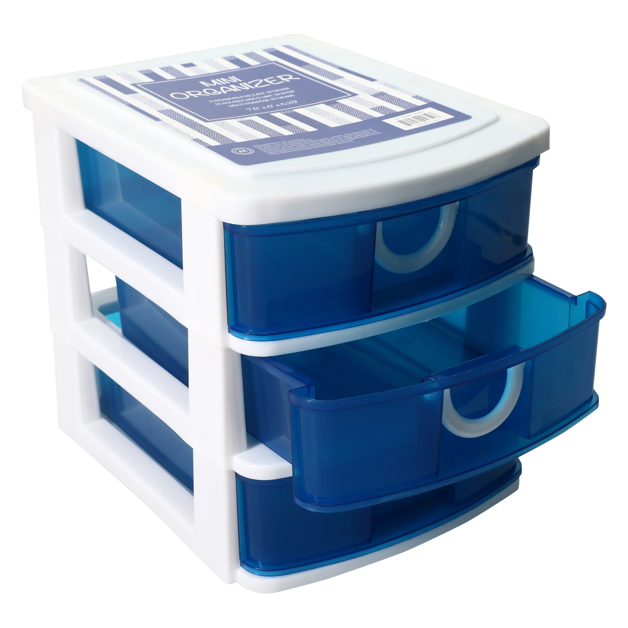 Stackable 3-Drawer Mini Organizer 7.5in x 6.3in - Navy
