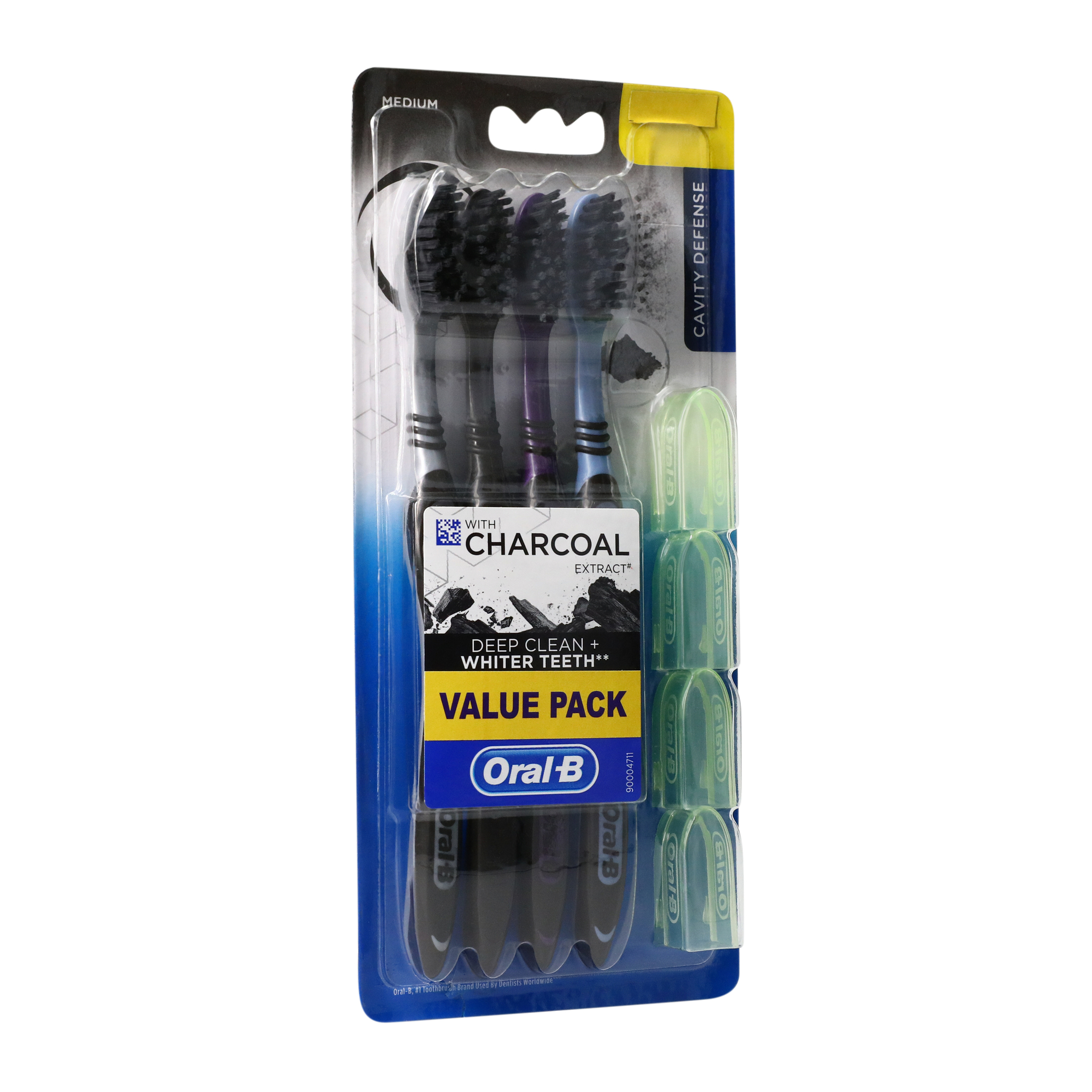 oral-b® charcoal extract cavity defense toothbrush value pack 4-count