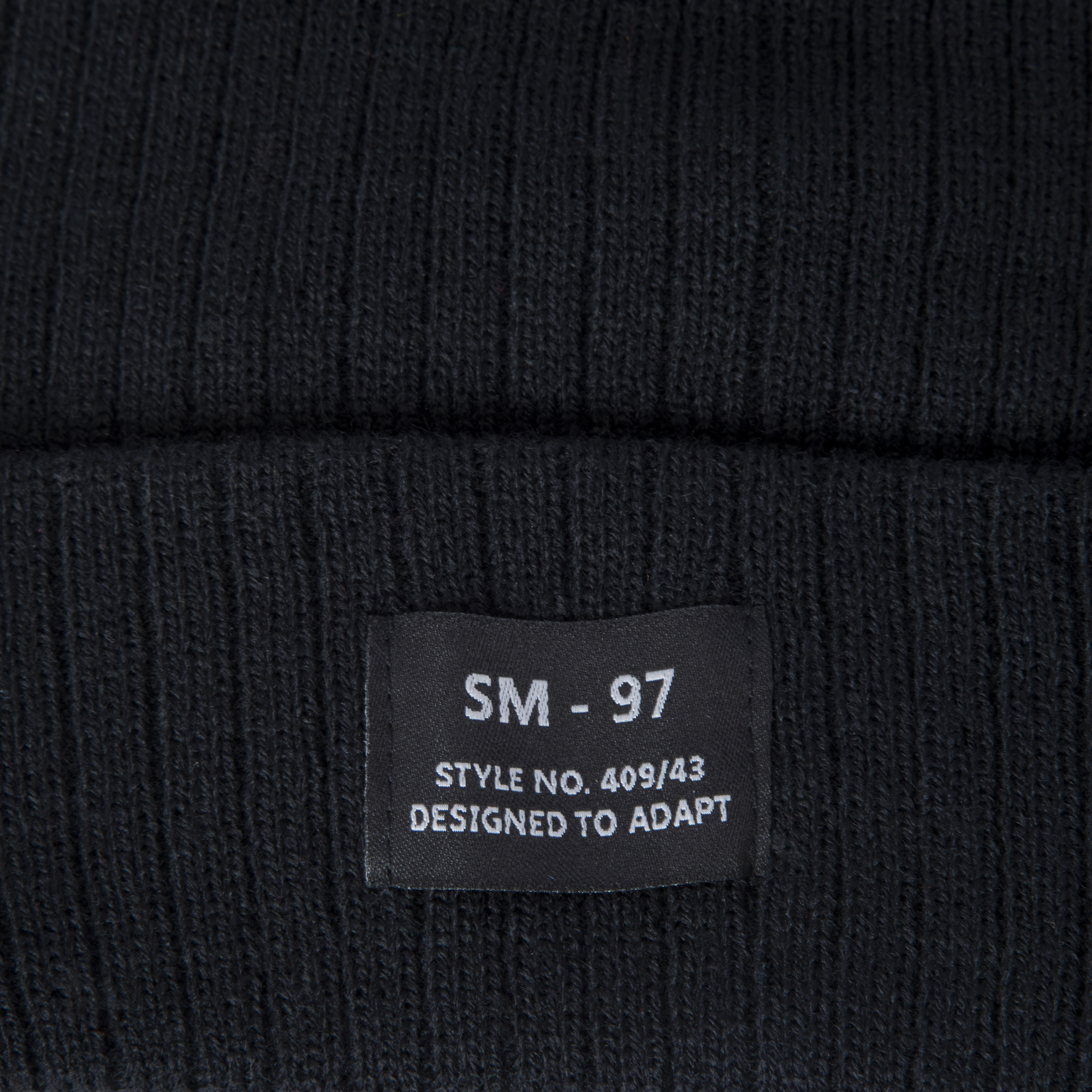 lightweight rib knit cuff beanie with patch