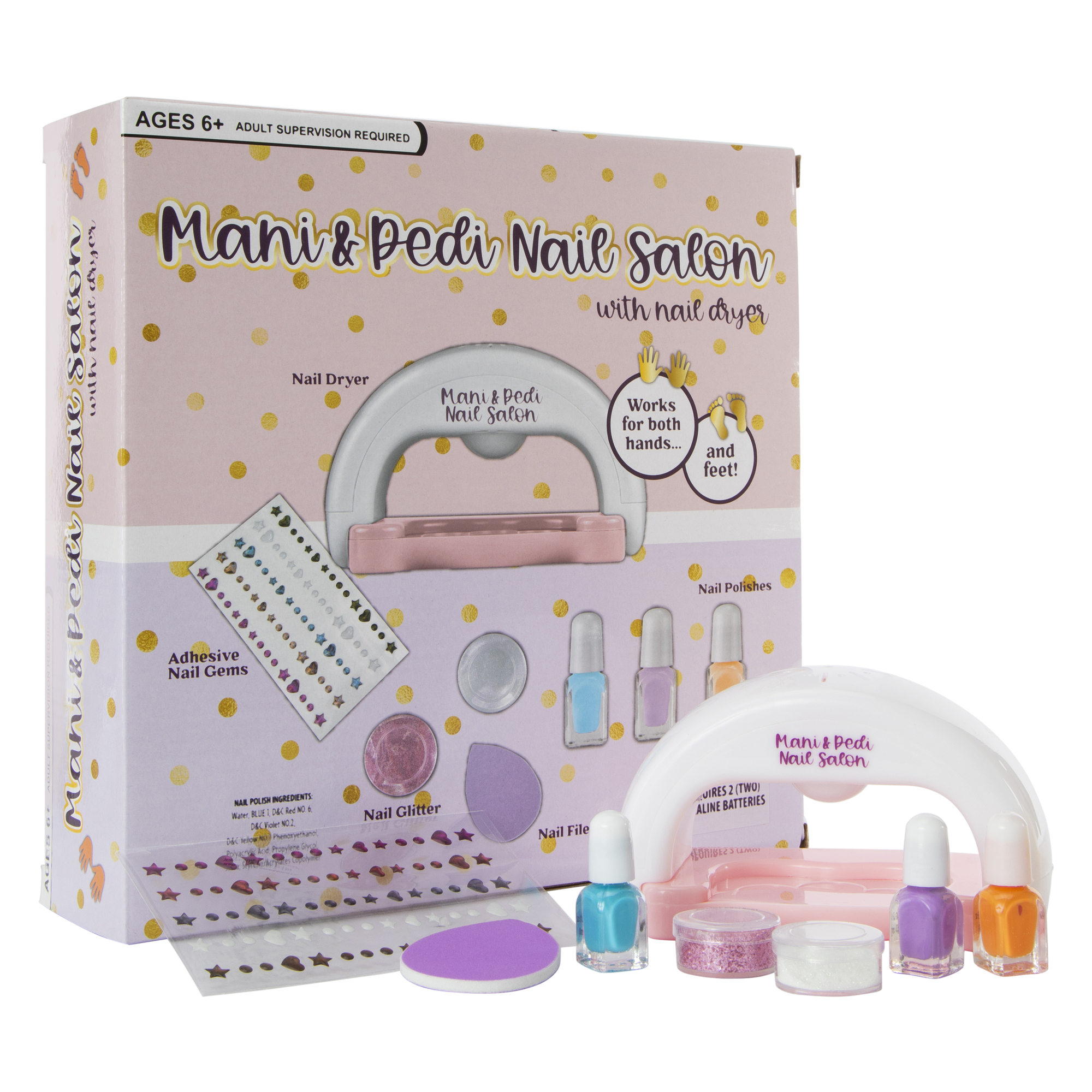 mani & pedi nail salon set with nail dryer