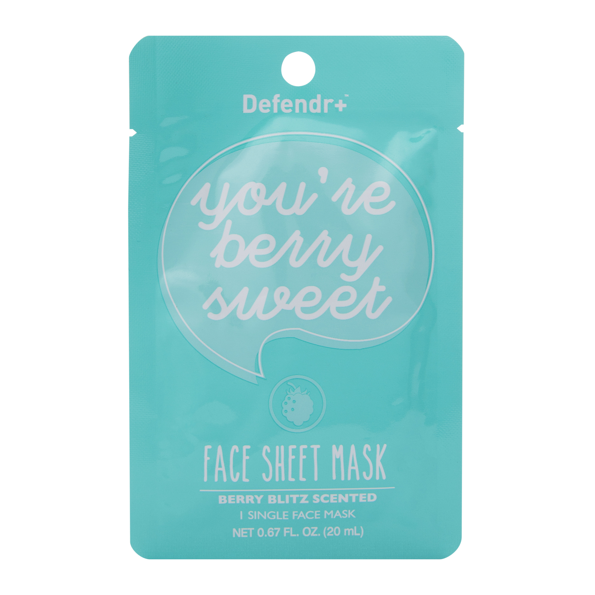 defender+™ berry blitz scented face sheet mask 0.67oz