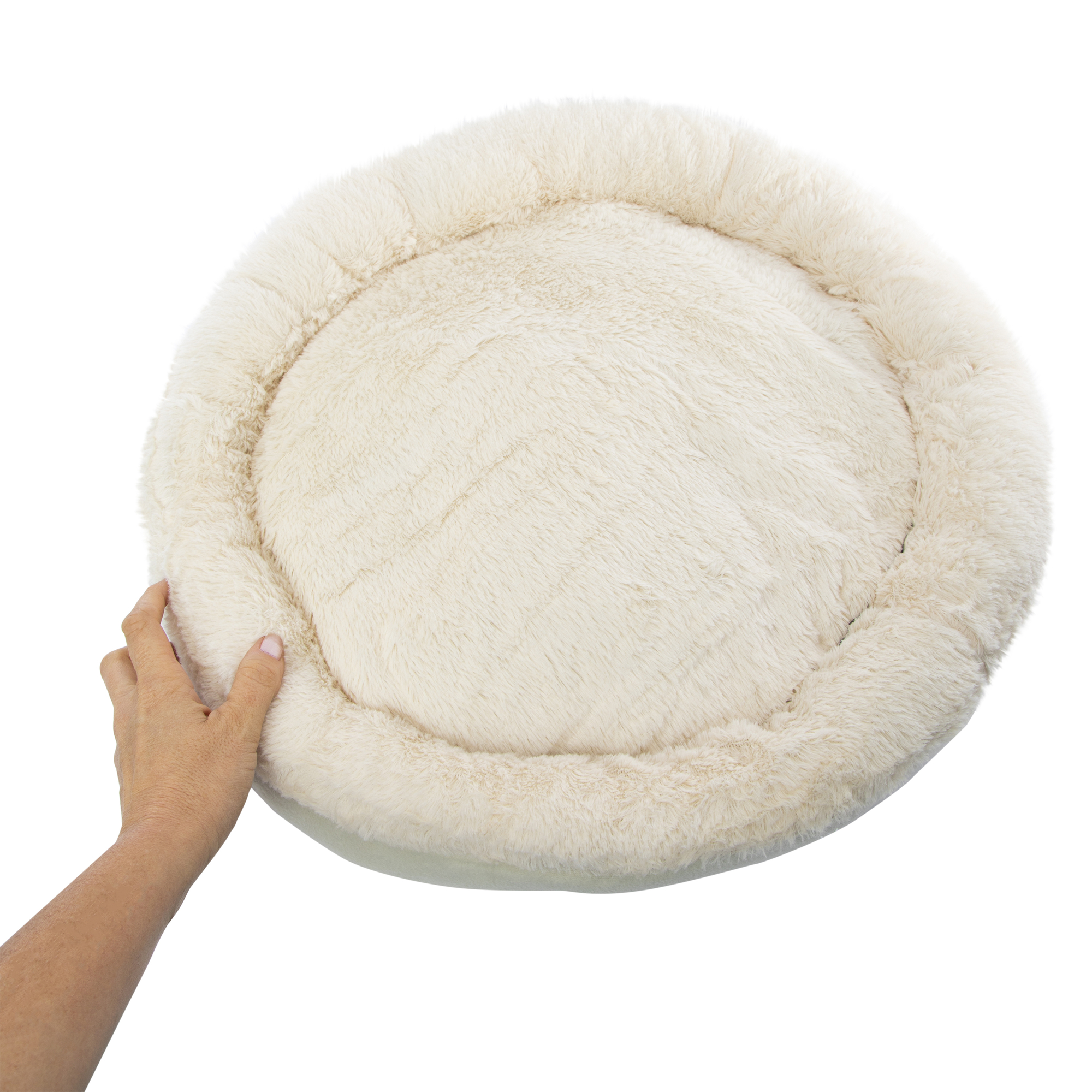 plush round pet bed 22in