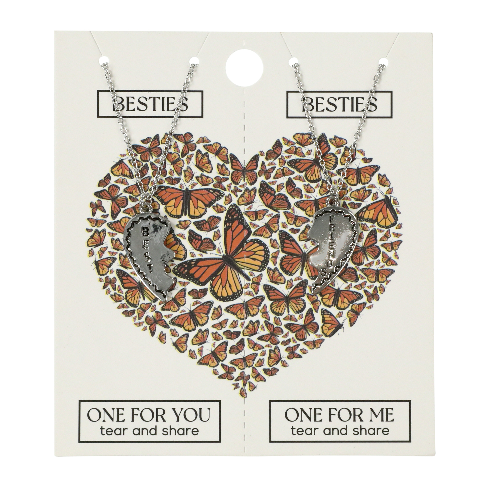 bff heart necklaces 2-piece set