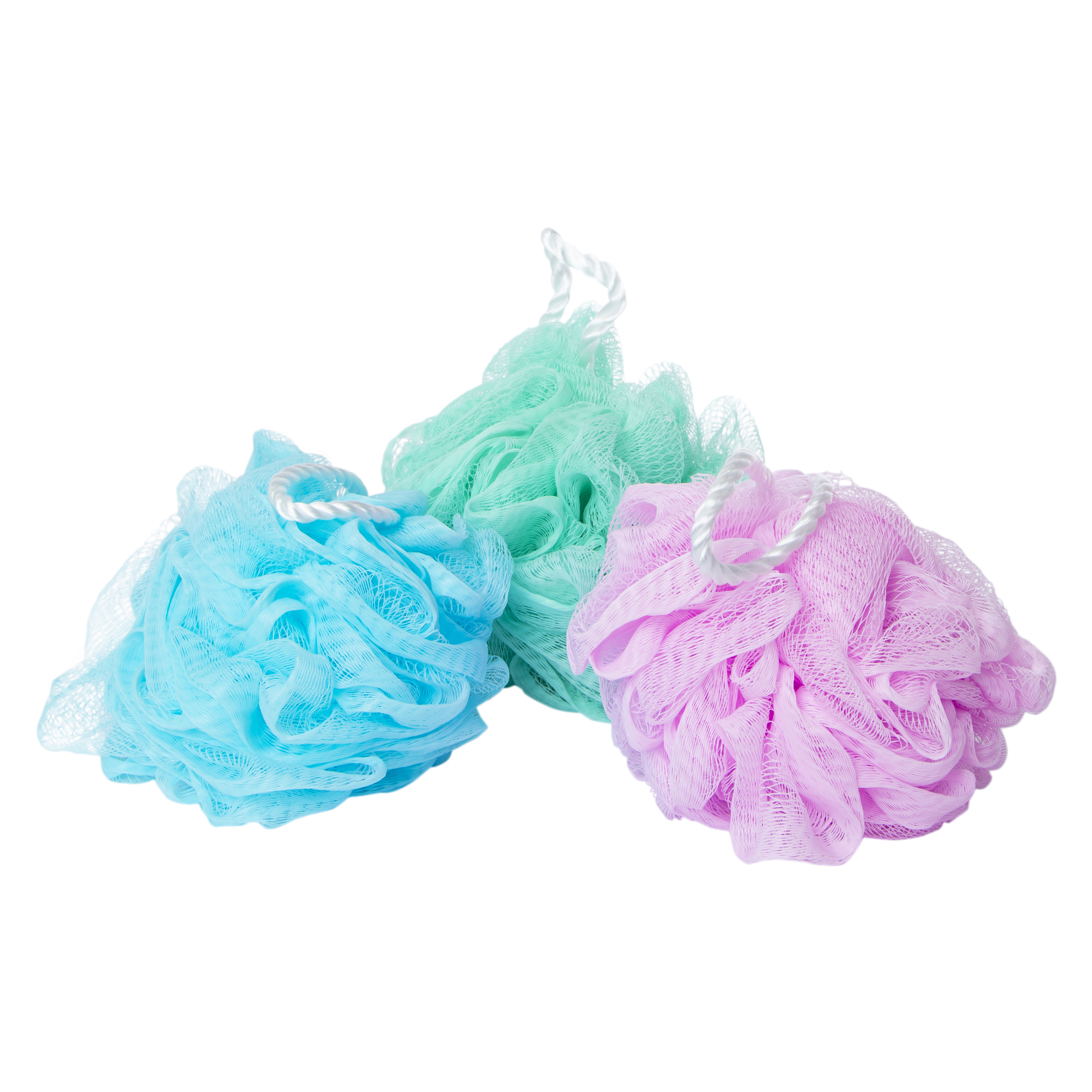 hemp+ oil infused jumbo shower poufs 3-pack