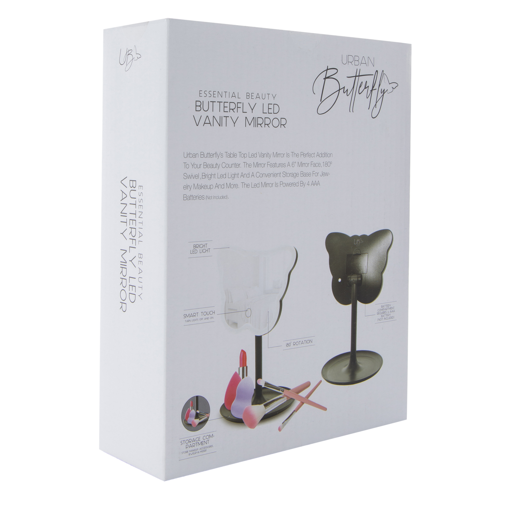 Butterfly-Shaped LED Vanity Mirror