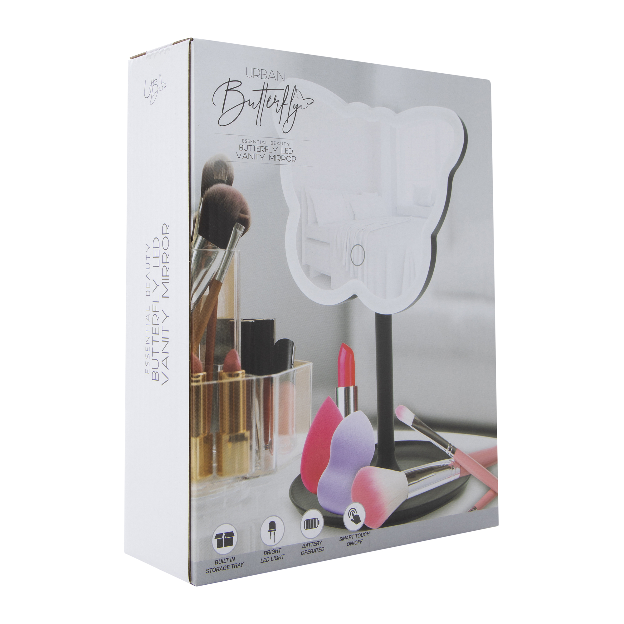 Urban butterfly table top led vanity mirror discount