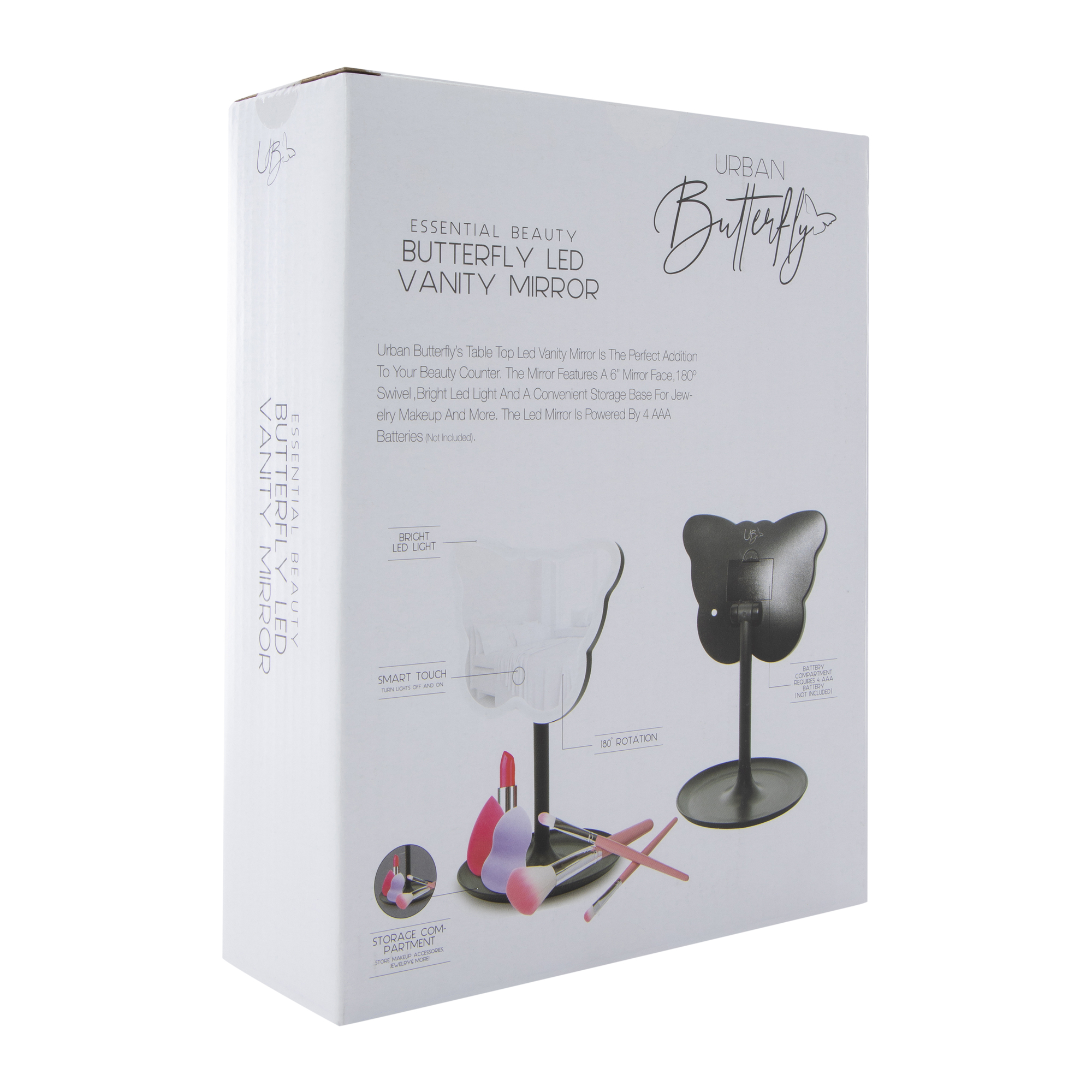 butterfly-shaped LED vanity mirror