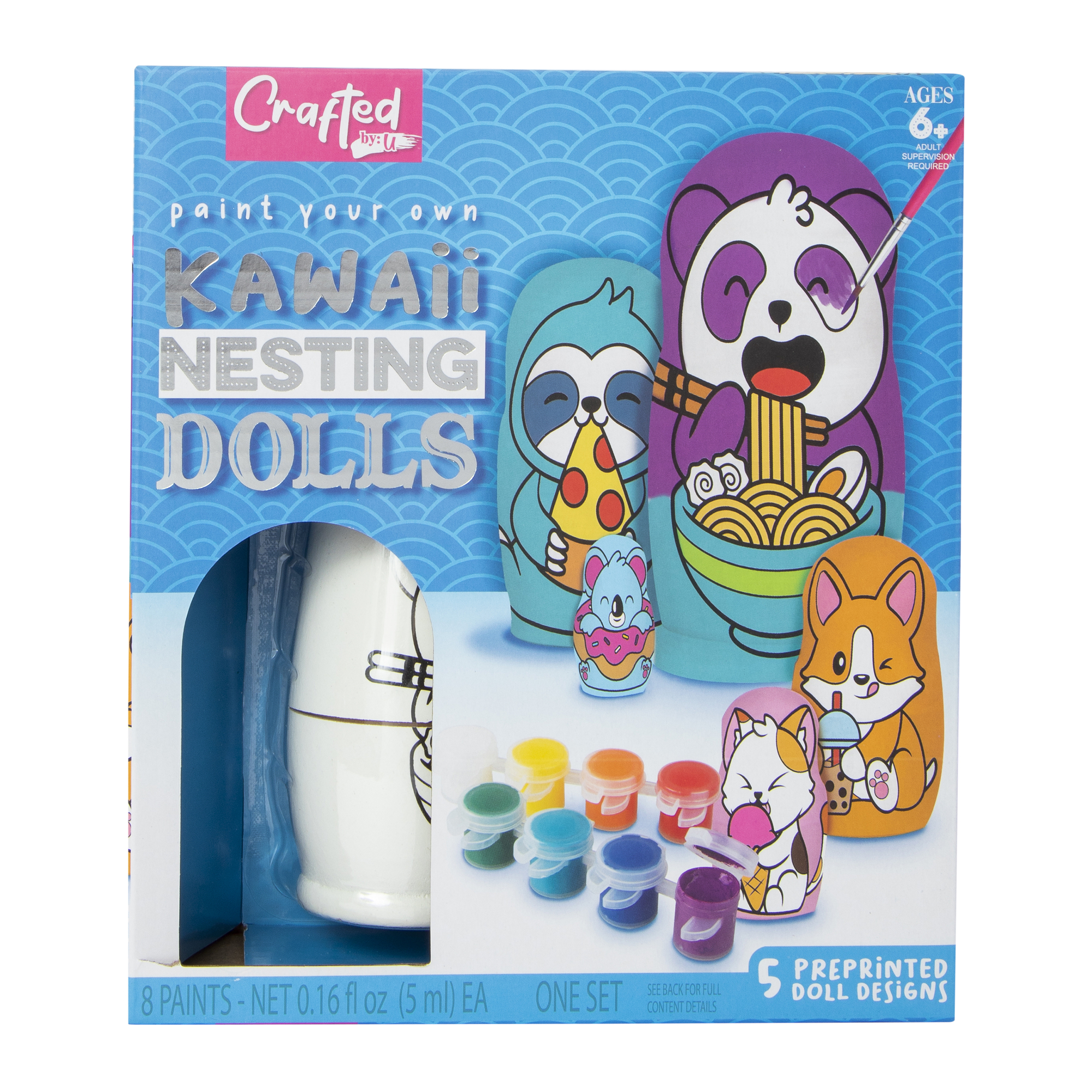 paint your own kawaii nesting dolls set
