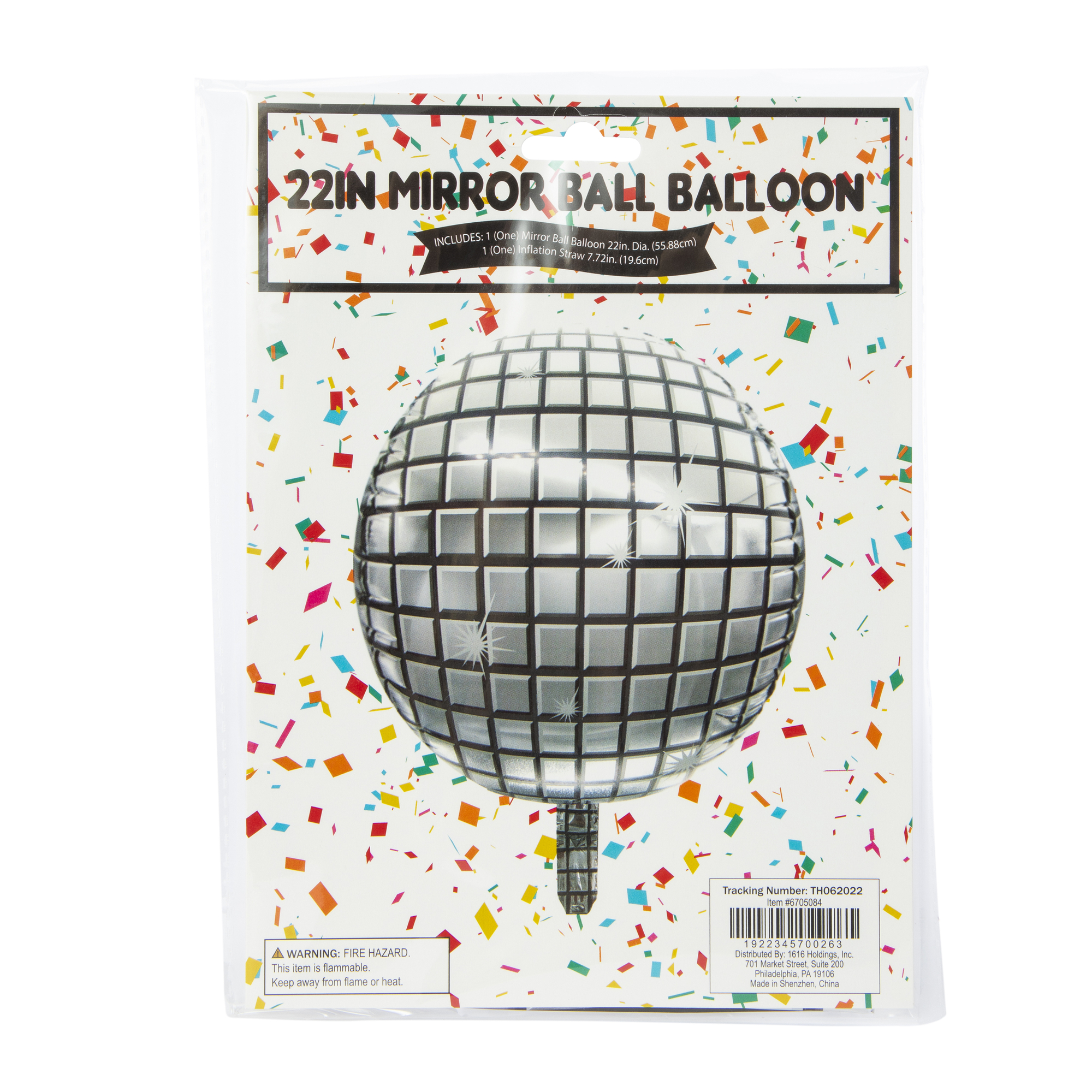22in disco ball mylar balloon