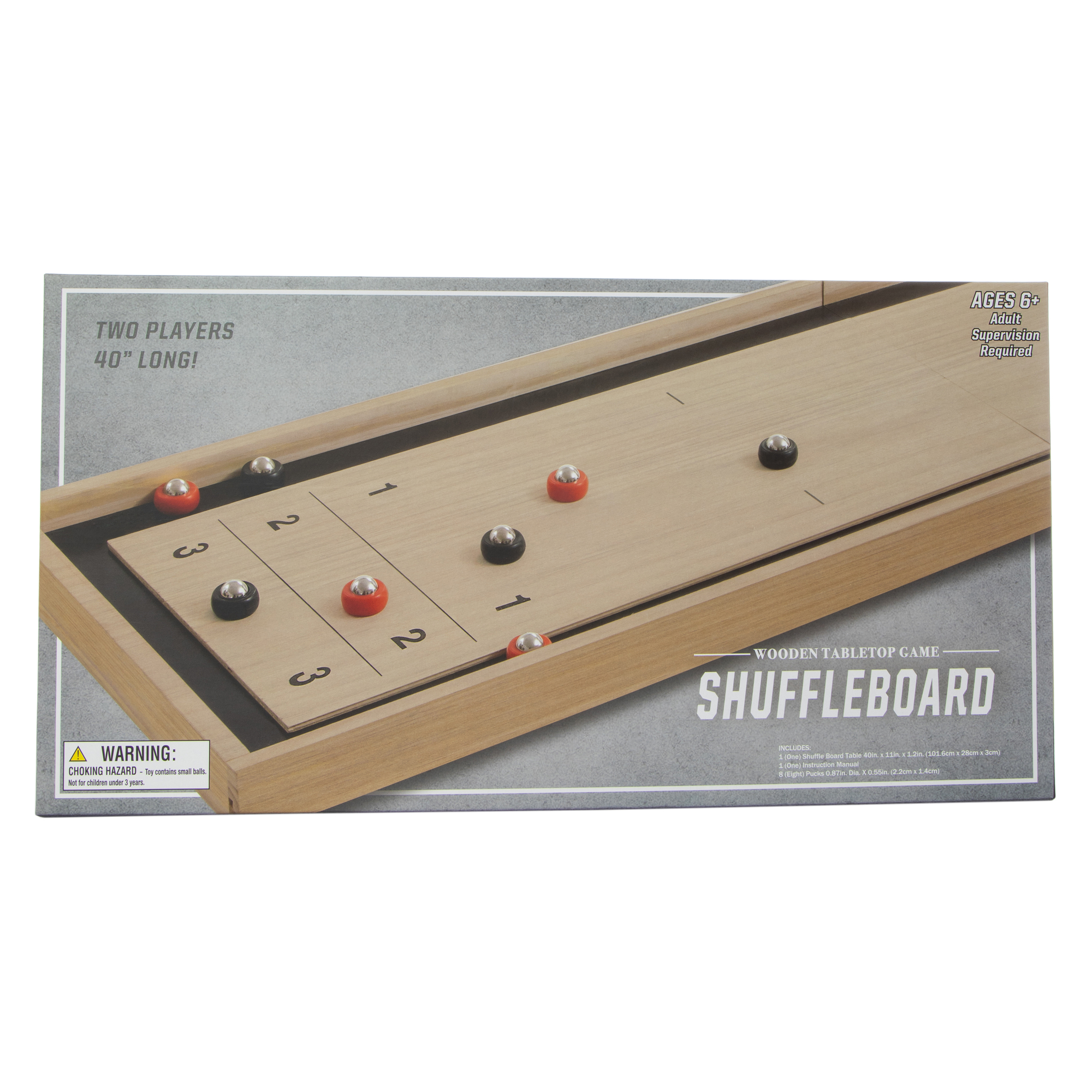 wooden tabletop shuffleboard game 40in