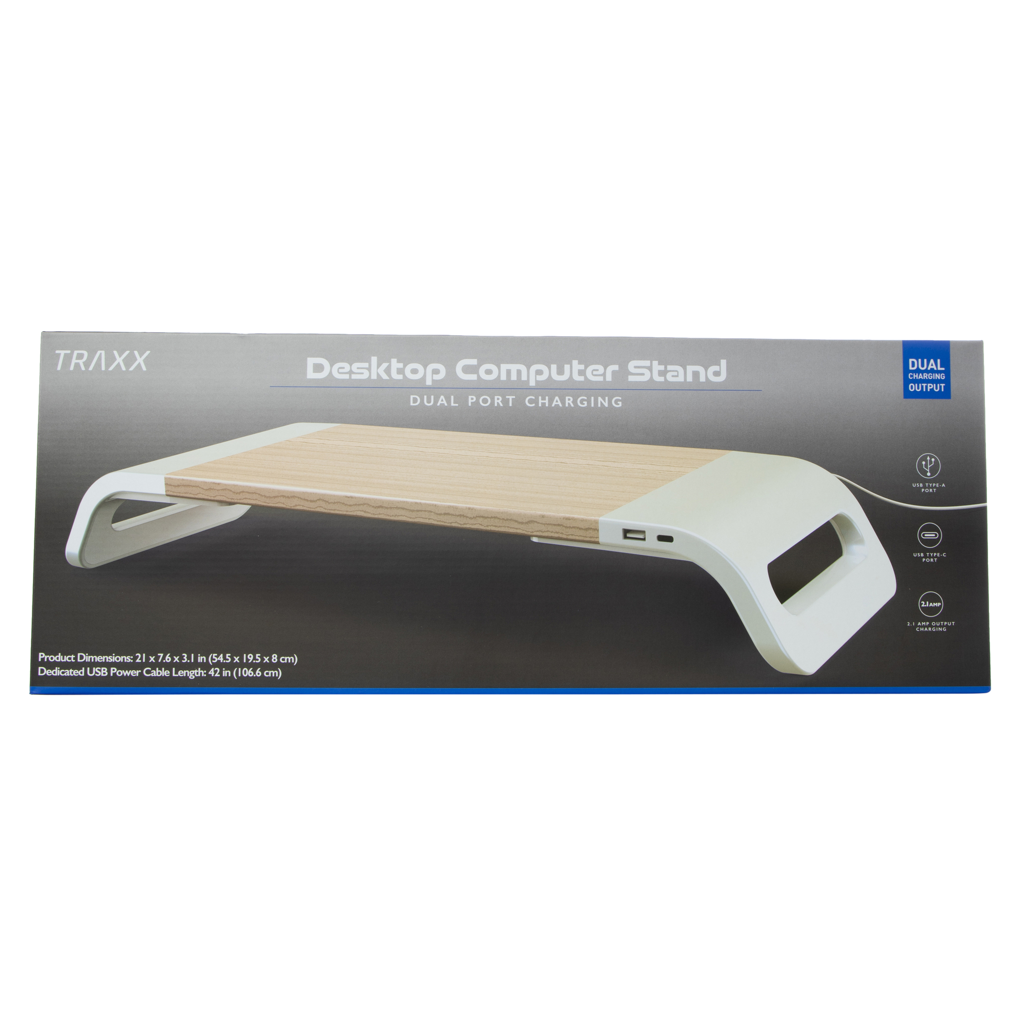 desktop monitor stand with dual port charging