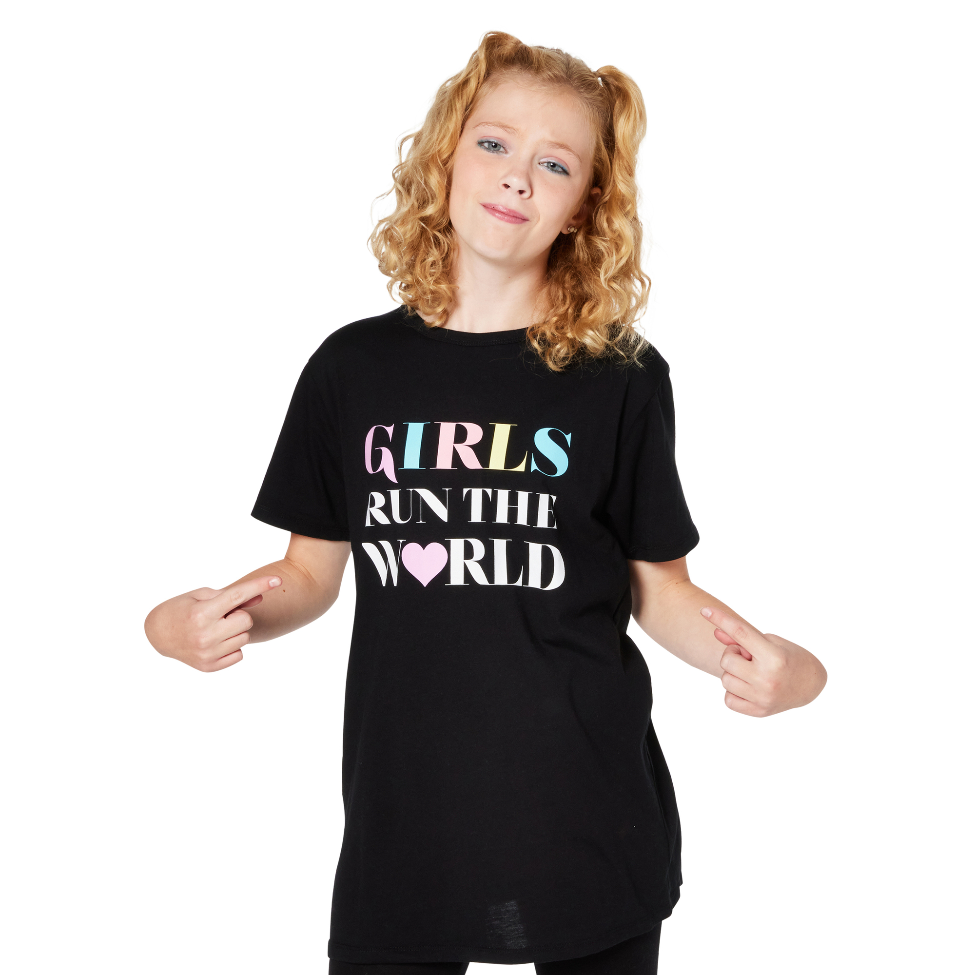 juniors 'girls run the world' graphic tee