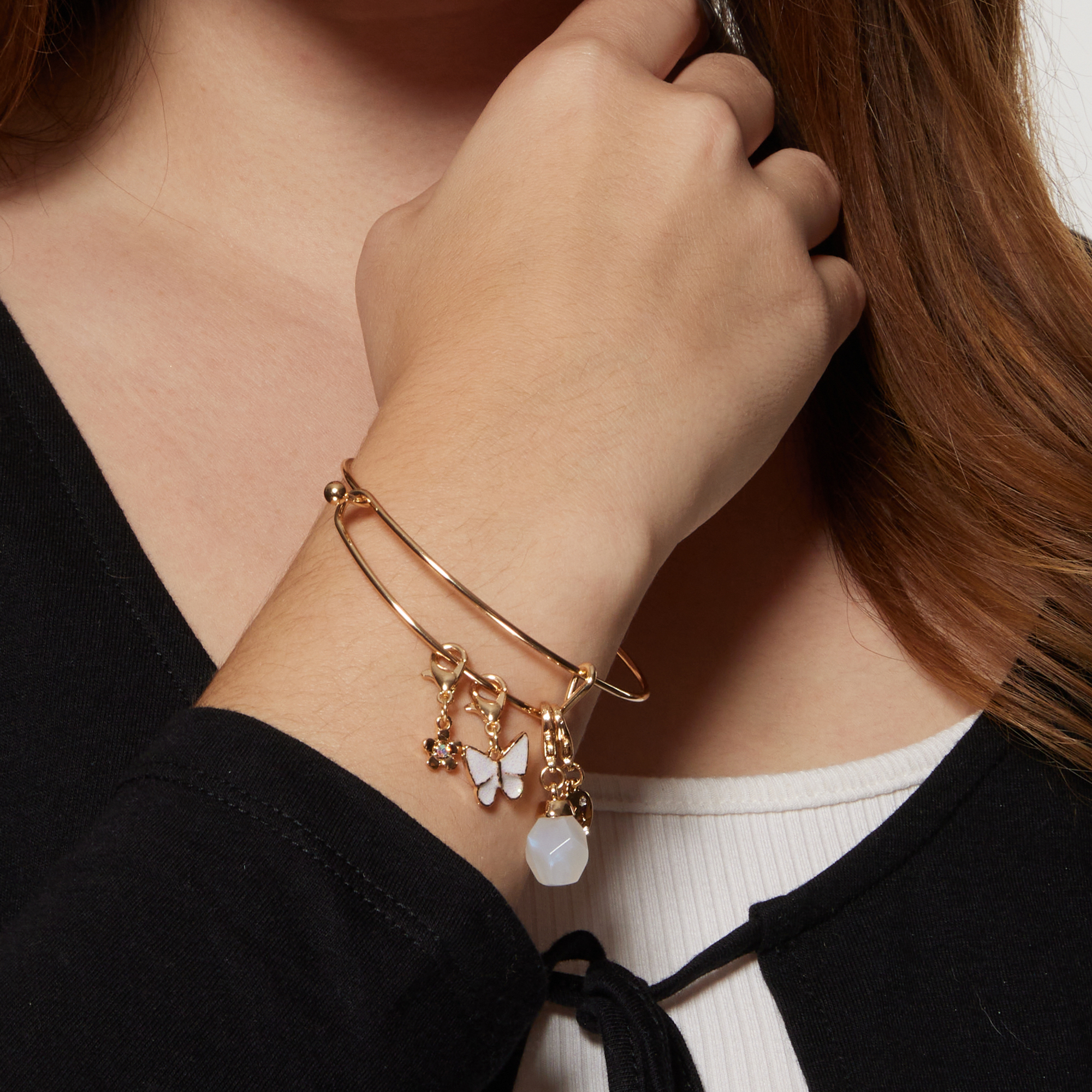 faux crystal interchangeable charm bracelet