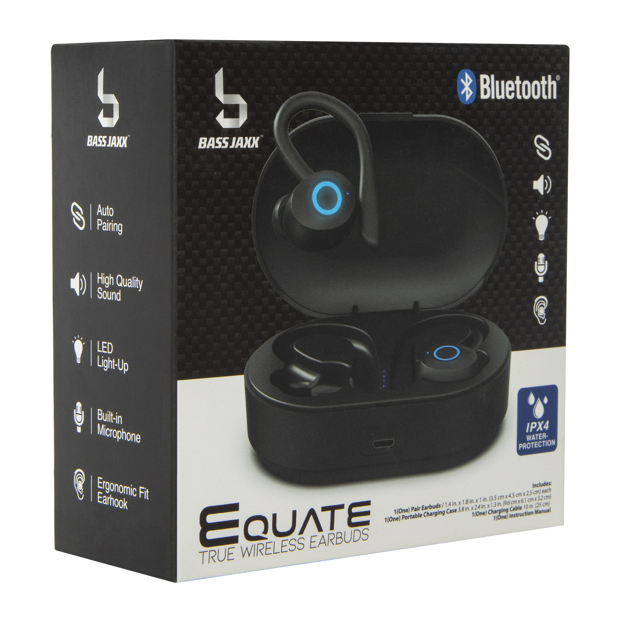 bluetooth® sport hook earbuds with microphone & water resistant case