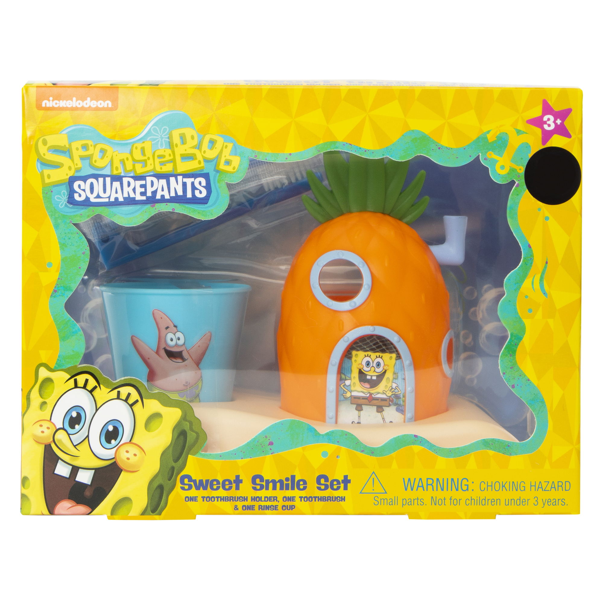 Fun Character Kid's Toothbrush Set 3-Piece - Spongebob Squarepants™