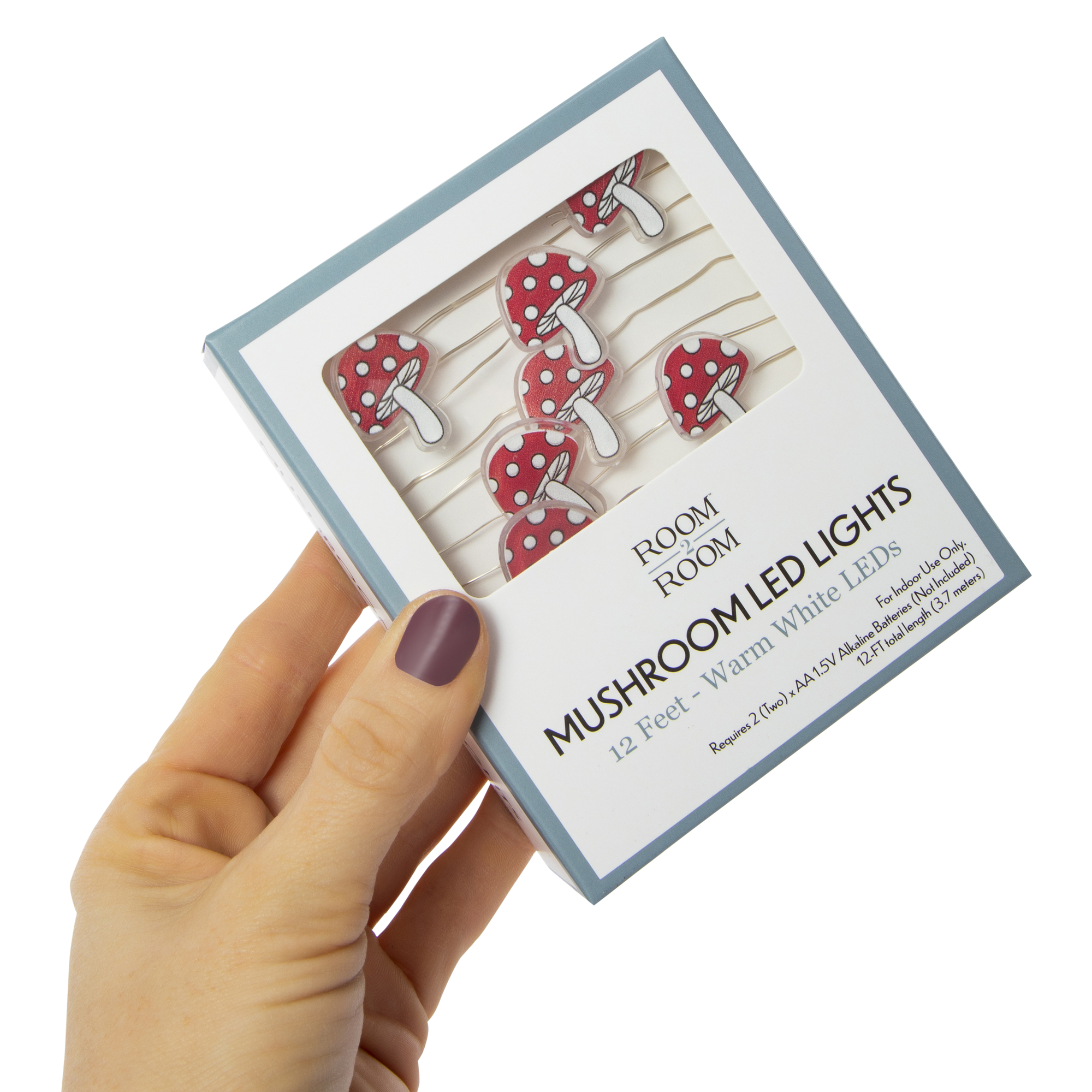 mushroom warm white LED fairy lights 12ft