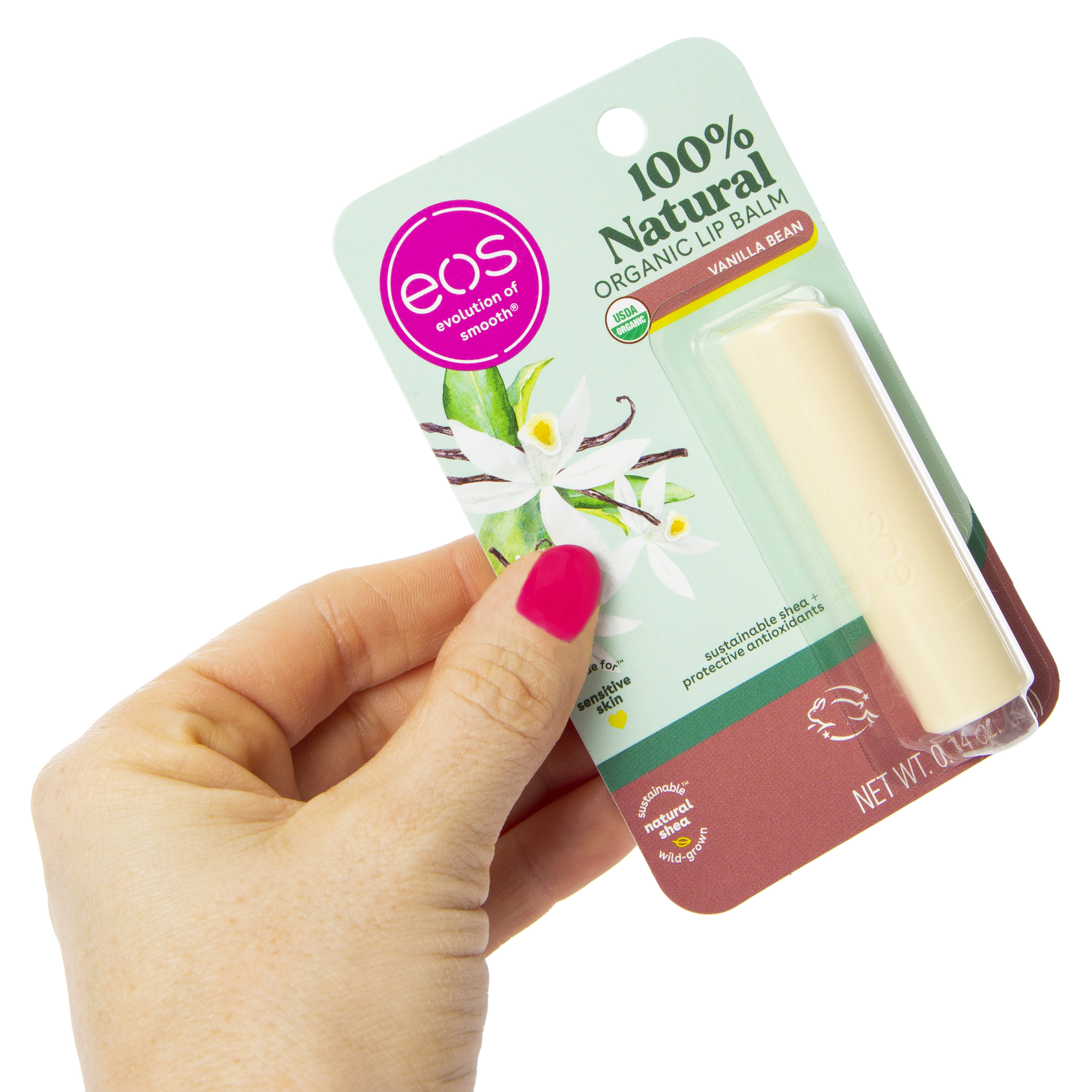 eos® 100% natural vanilla bean shea butter lip balm 0.14oz