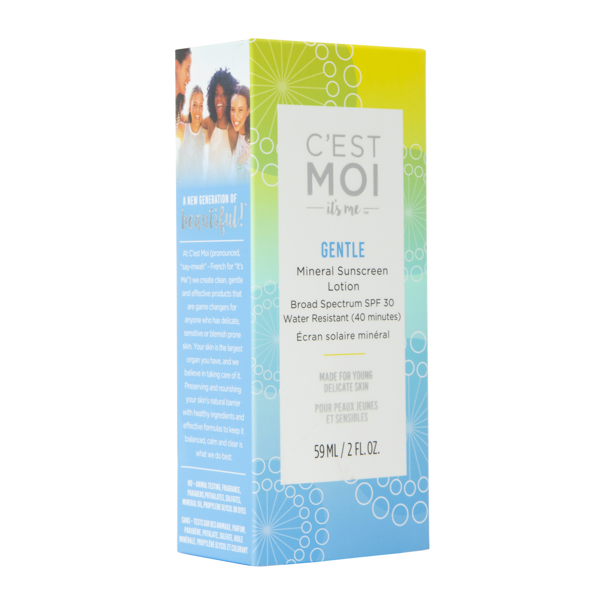 C'est Moi Gentle Mineral Sunscreen Lotion Broad Spectrum SPF 30 |  Fragrance-Free Lotion made with Zinc Oxide, Organic Aloe and Shea Butter