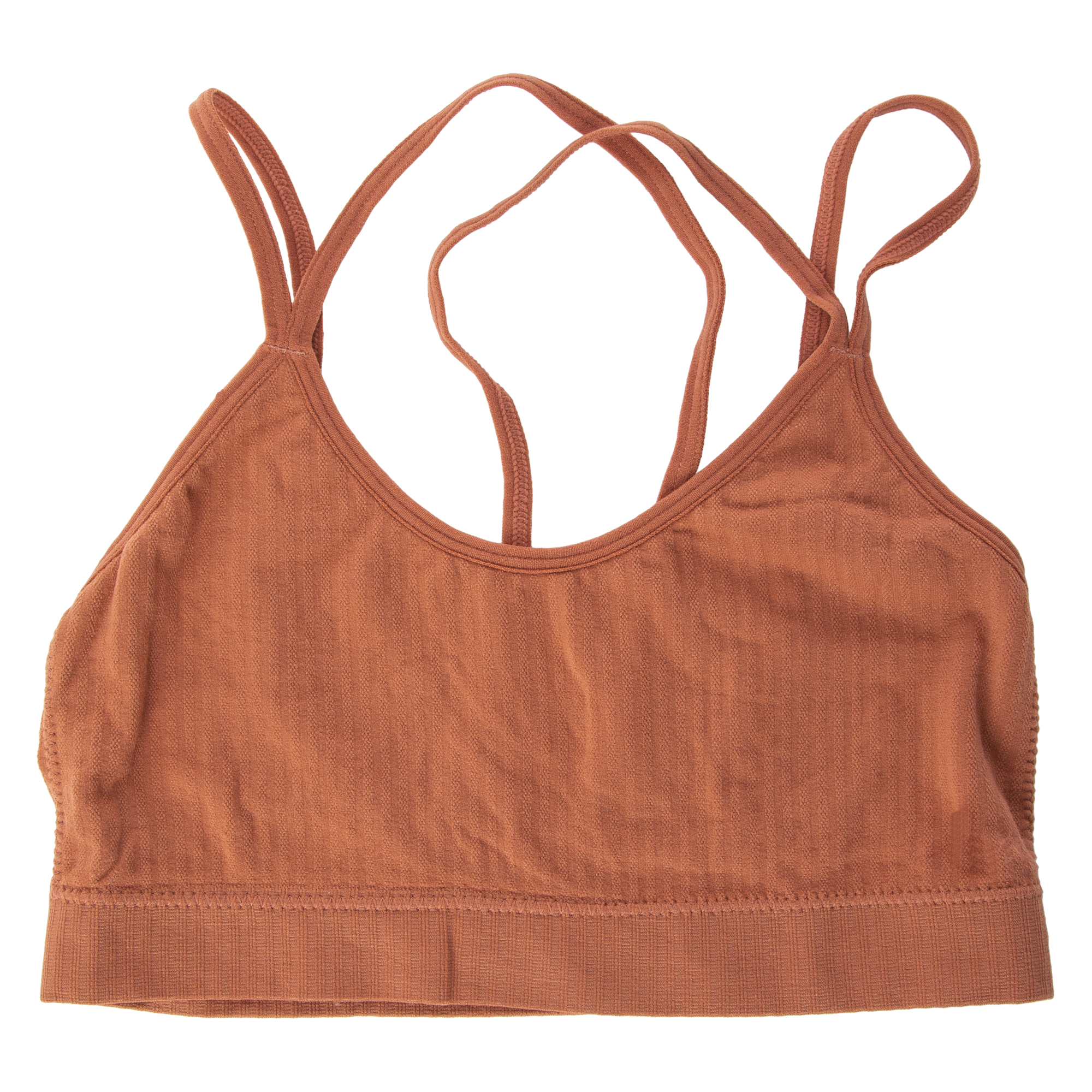 harvest orange ribbed bralette