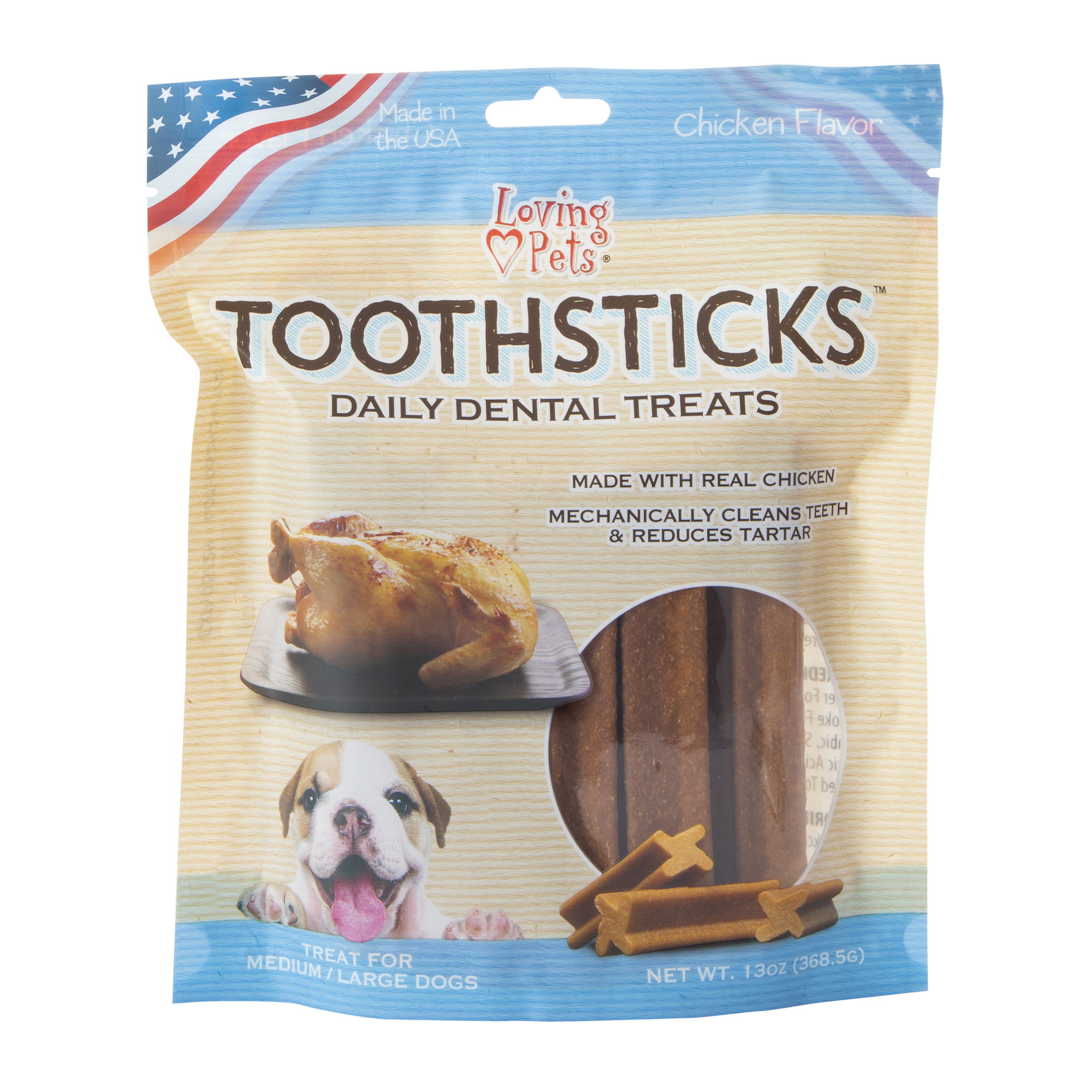loving pets® toothsticks™ daily dental treats for medium/large dogs 13 oz