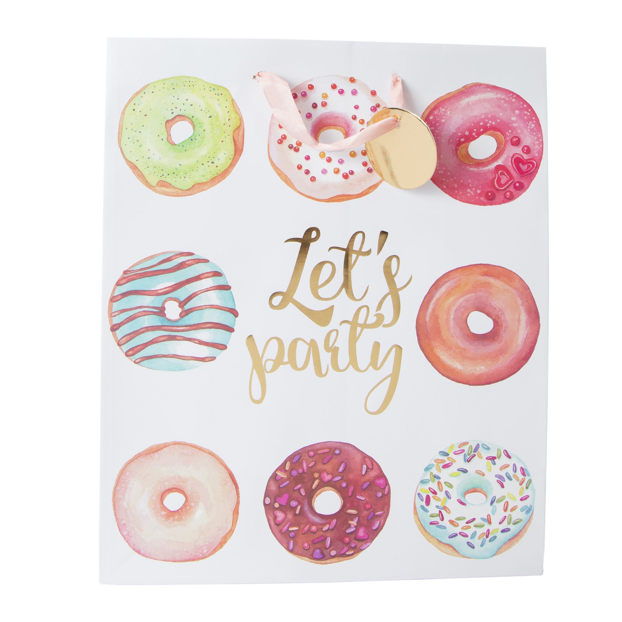 donut party large gift bag 12.75in x 10.5in