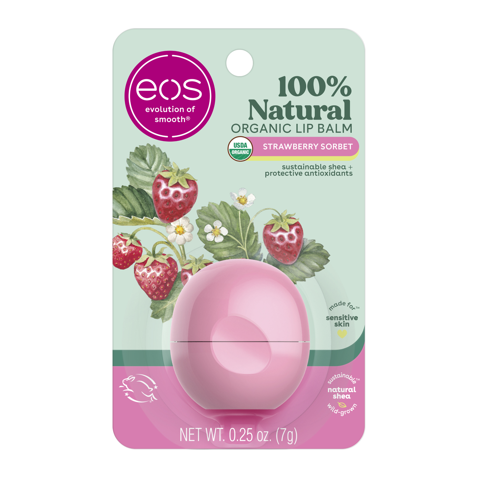 eos® organic lip balm strawberry sorbet