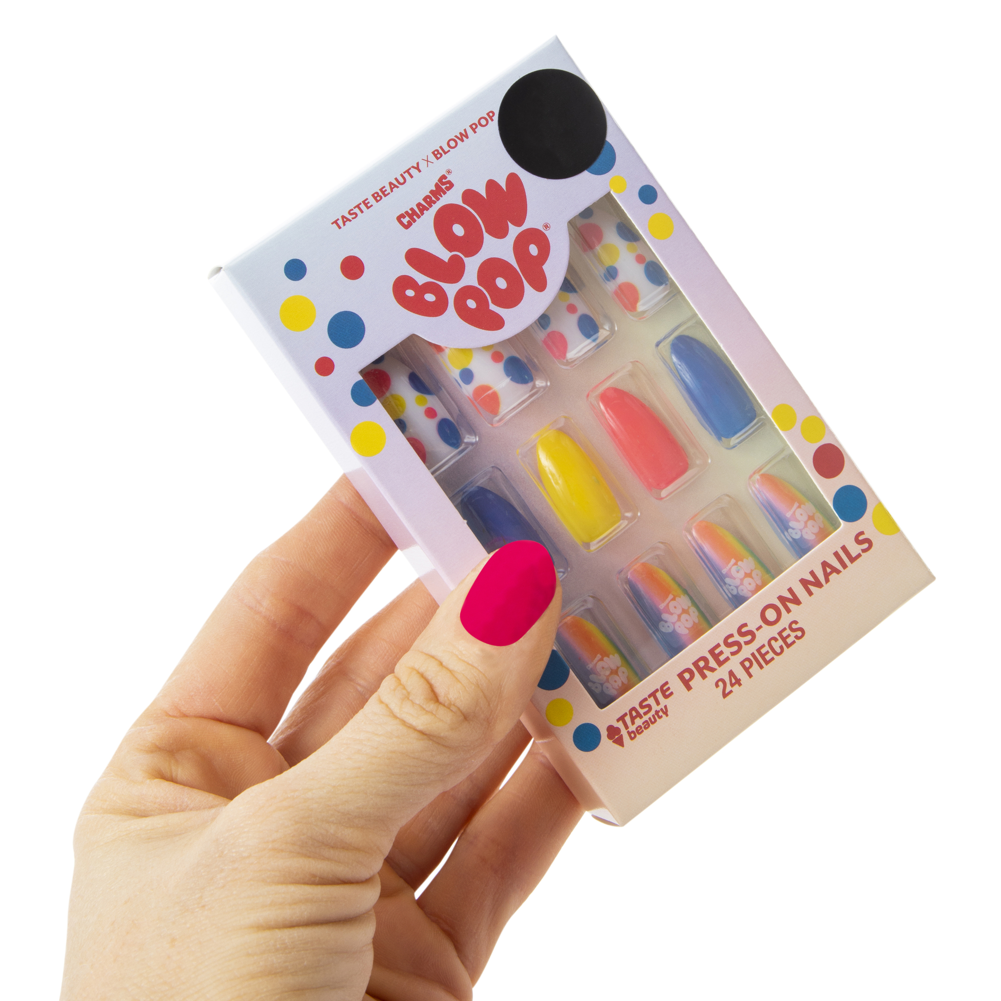 charms® blow pop® press on nails 24-piece set