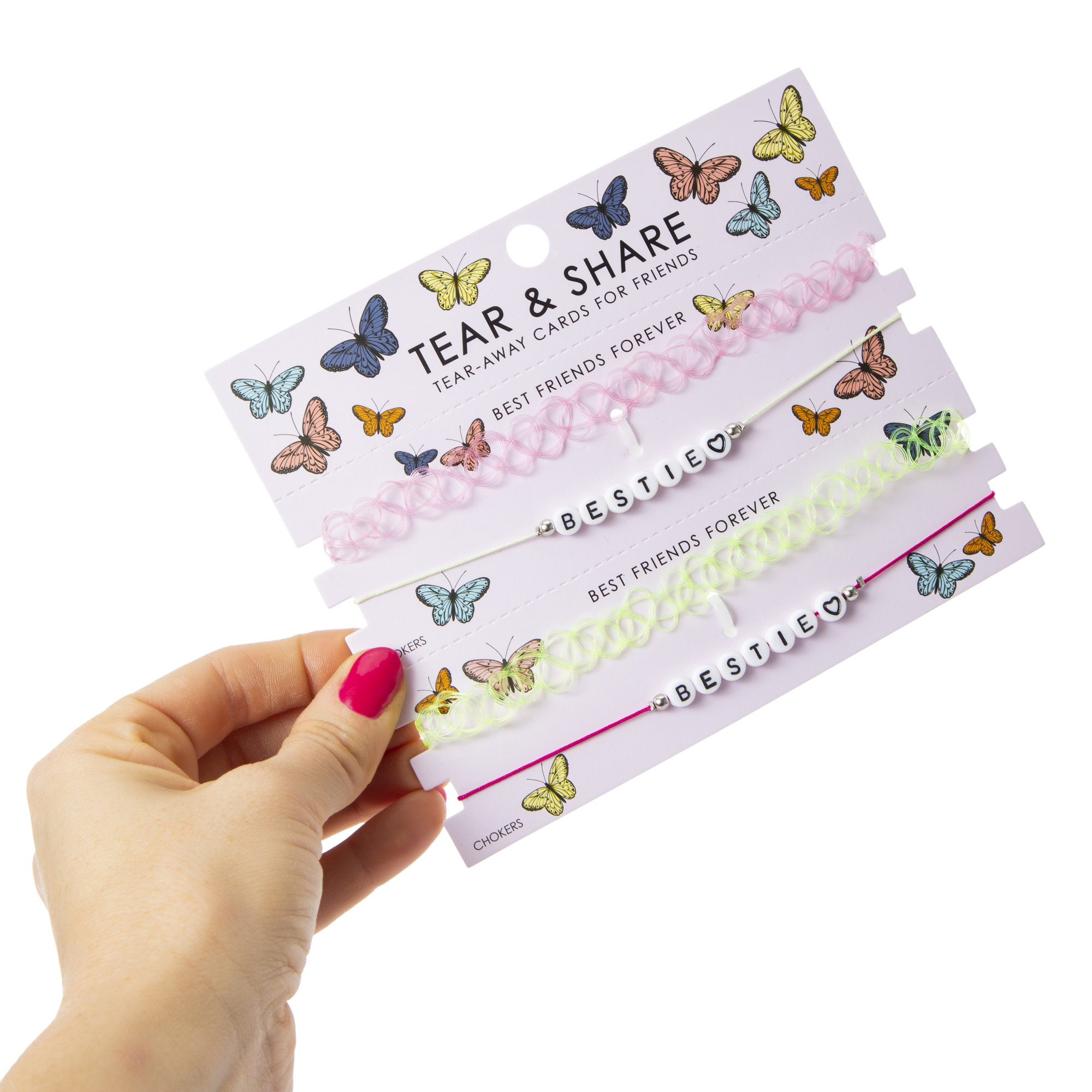 tear & share friendship choker necklaces 4-pack