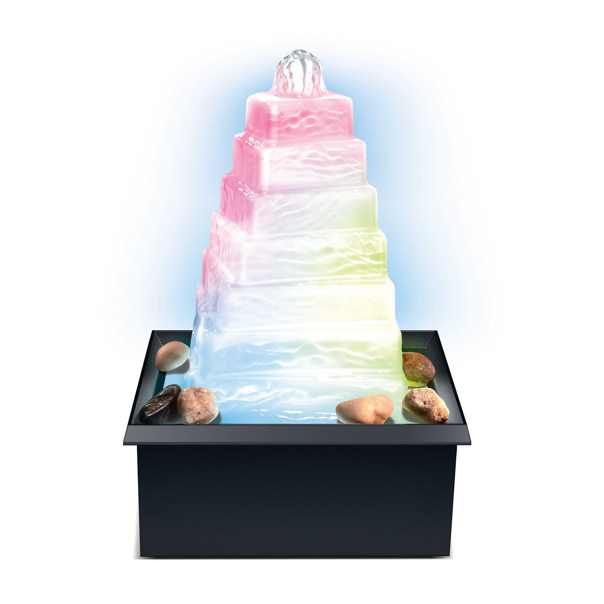 light-up rainbow pyramid fountain 7.5in