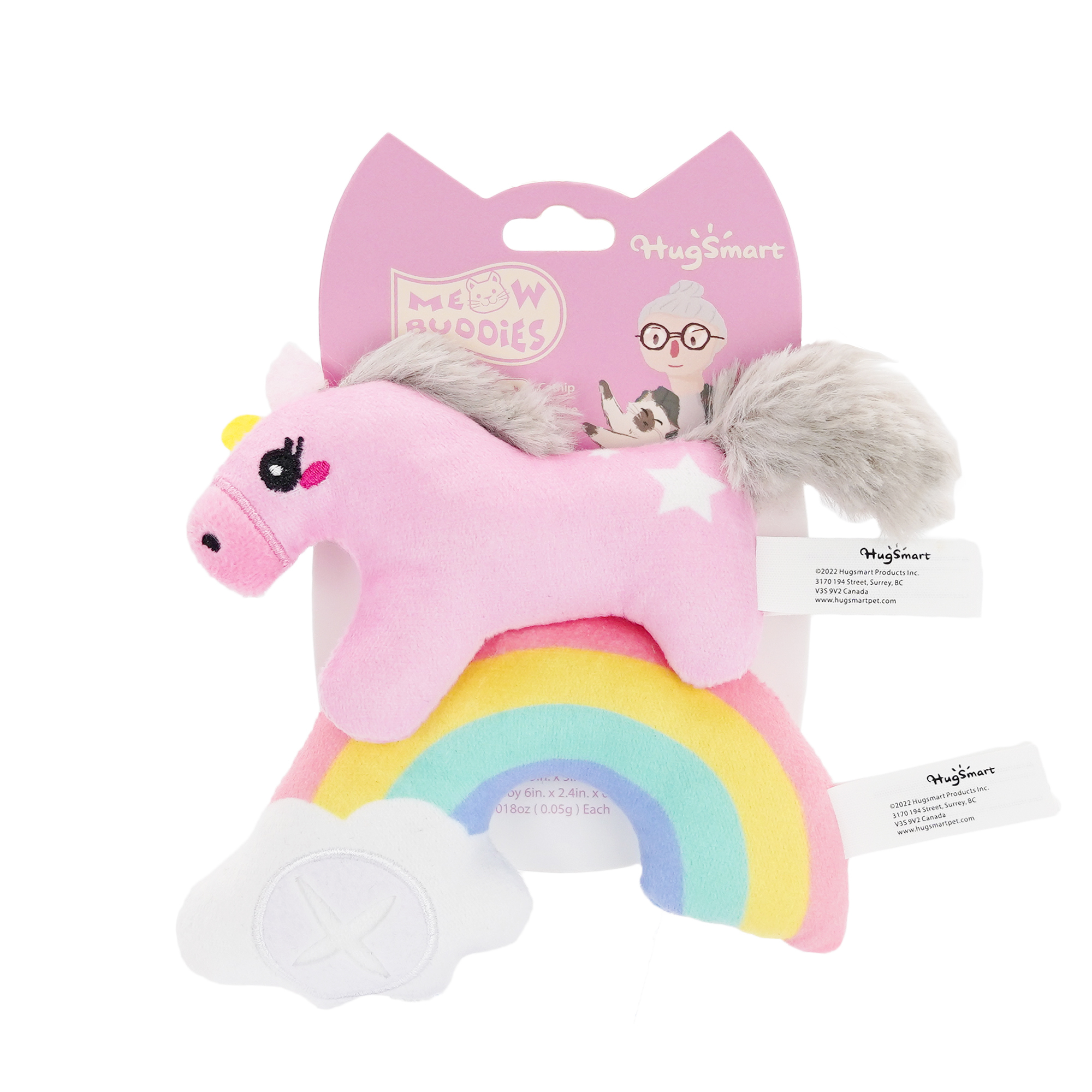unicorn & rainbow cat toy 2-pack