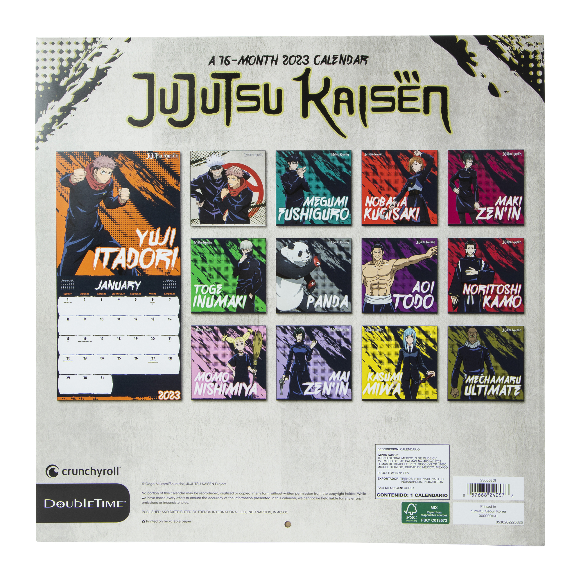 jujutsu kaisen 16-month 2023 wall calendar | Five Below