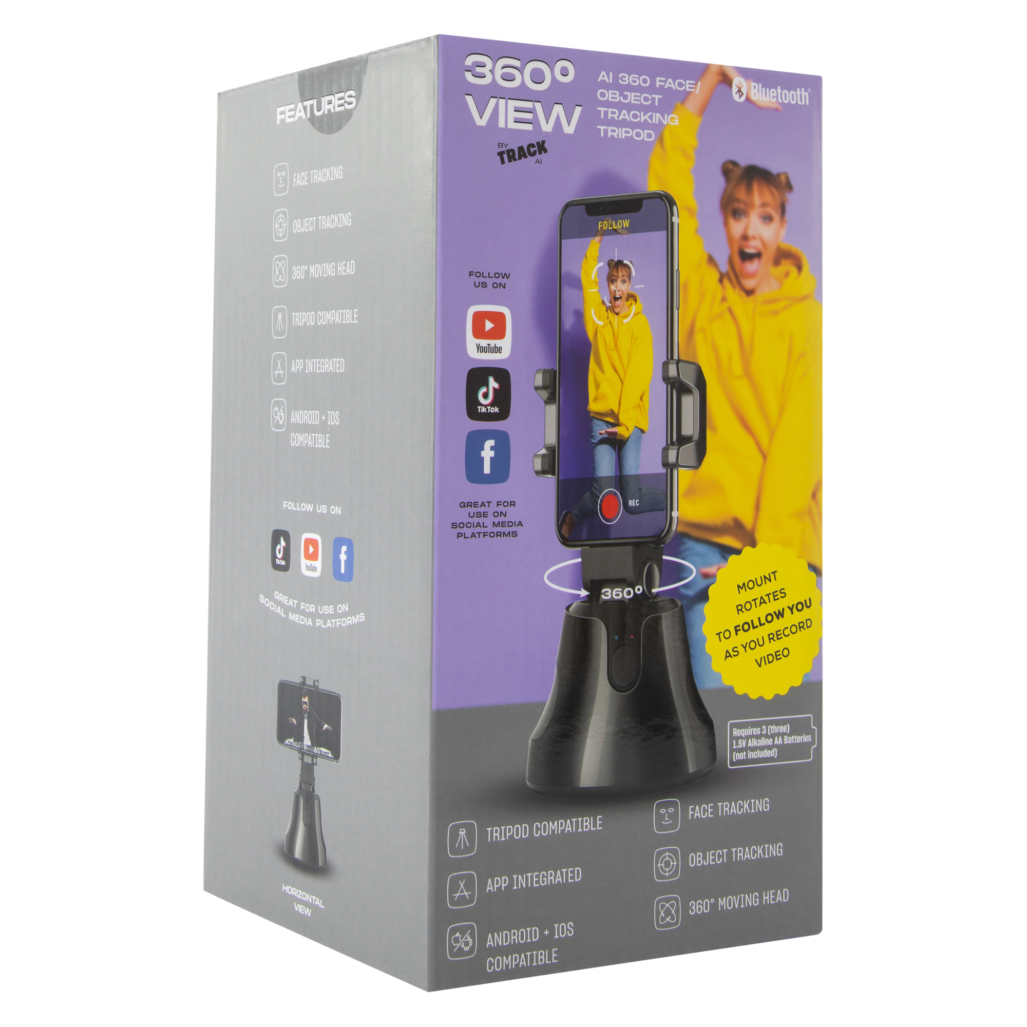 bluetooth® AI 360-degree tracking tripod