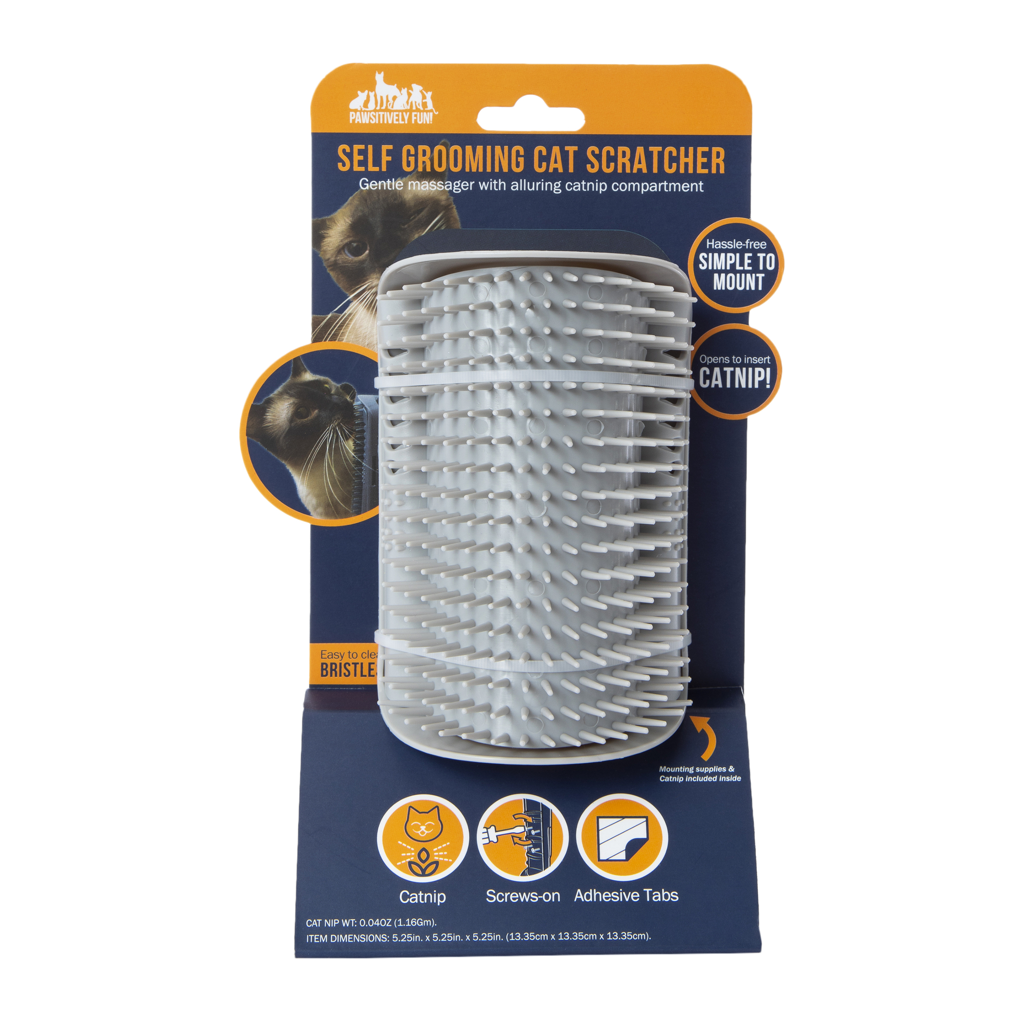 self-grooming cat scratcher mount