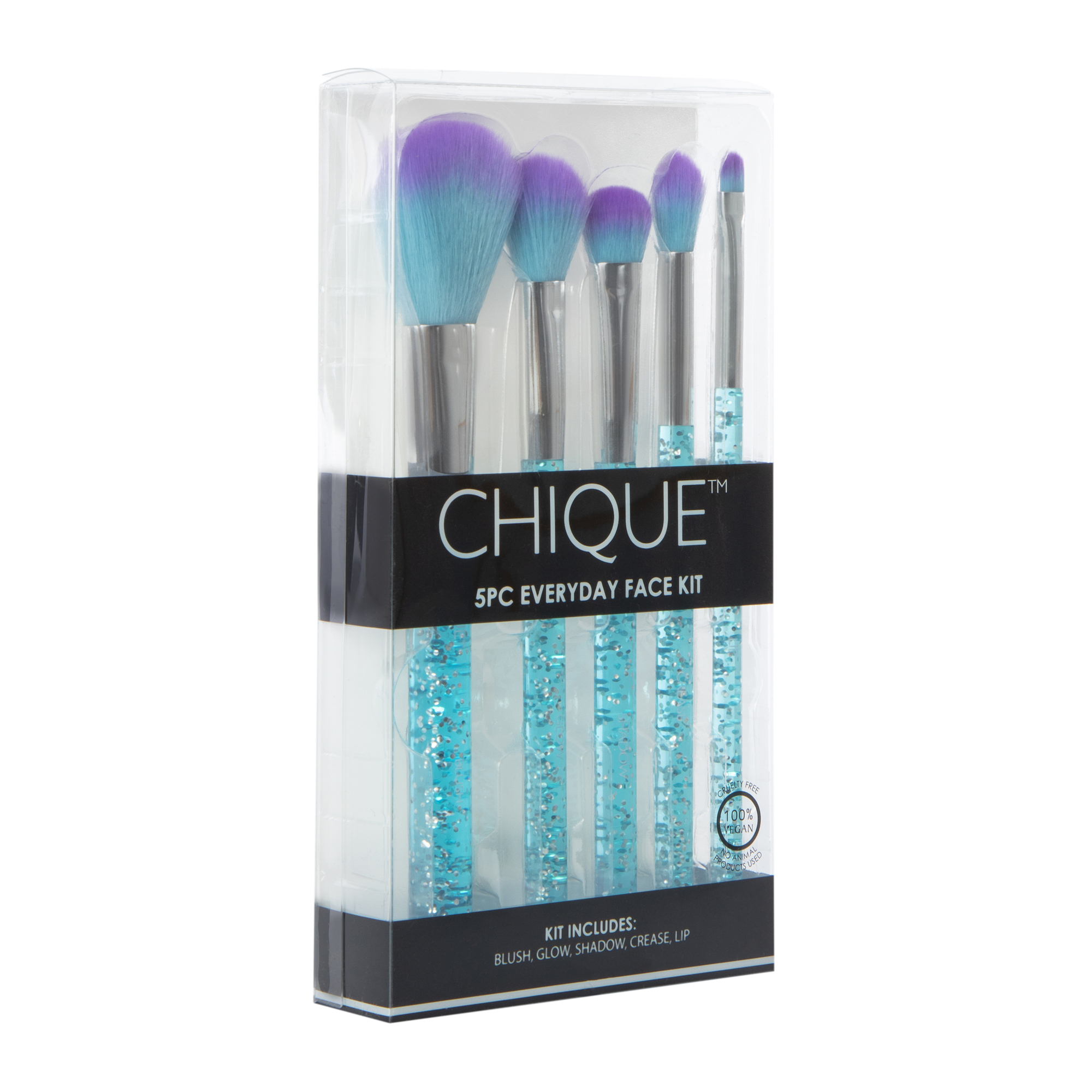 chique™ everyday makeup brush kit 5-piece