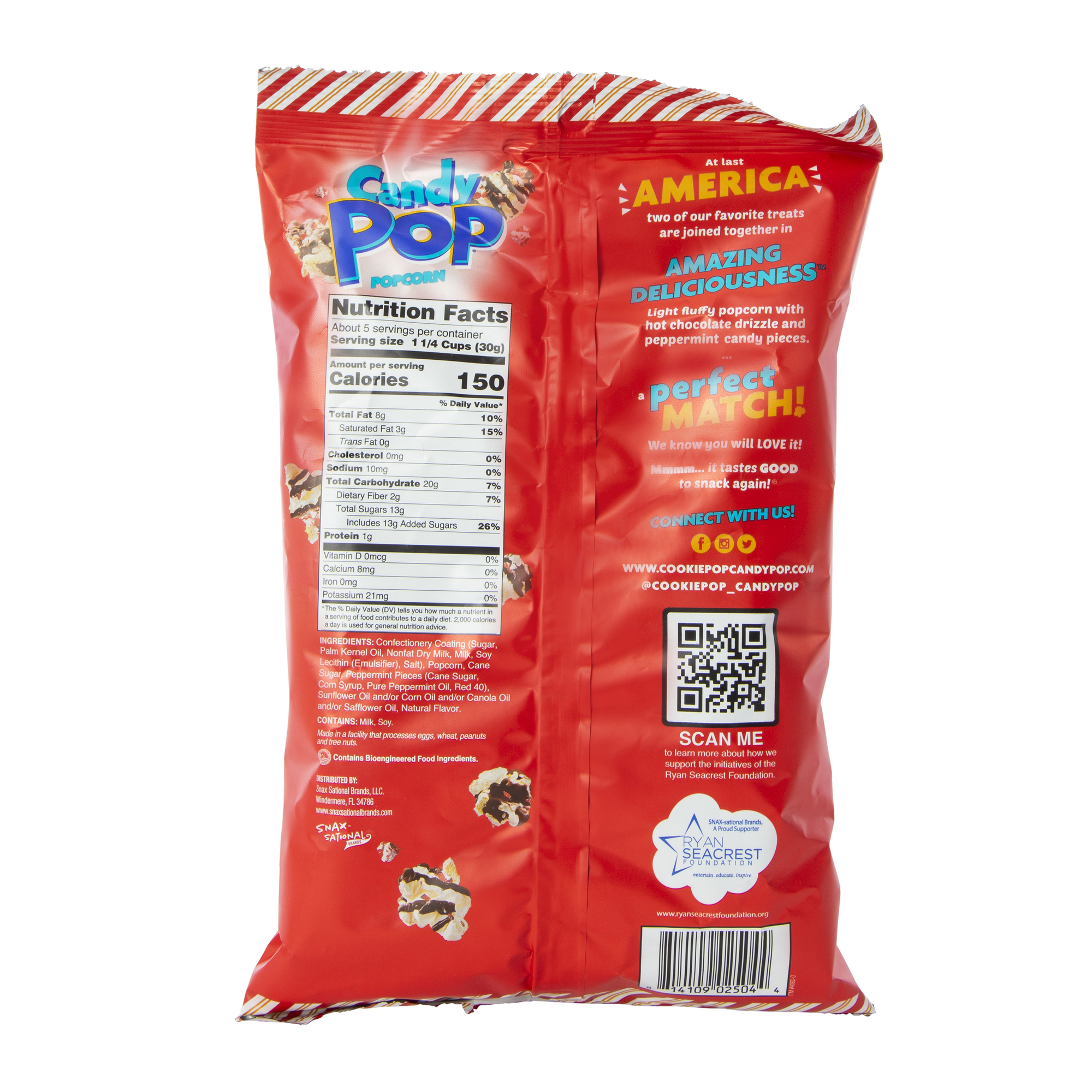 peppermint hot chocolate candy pop® popcorn 5.25 oz