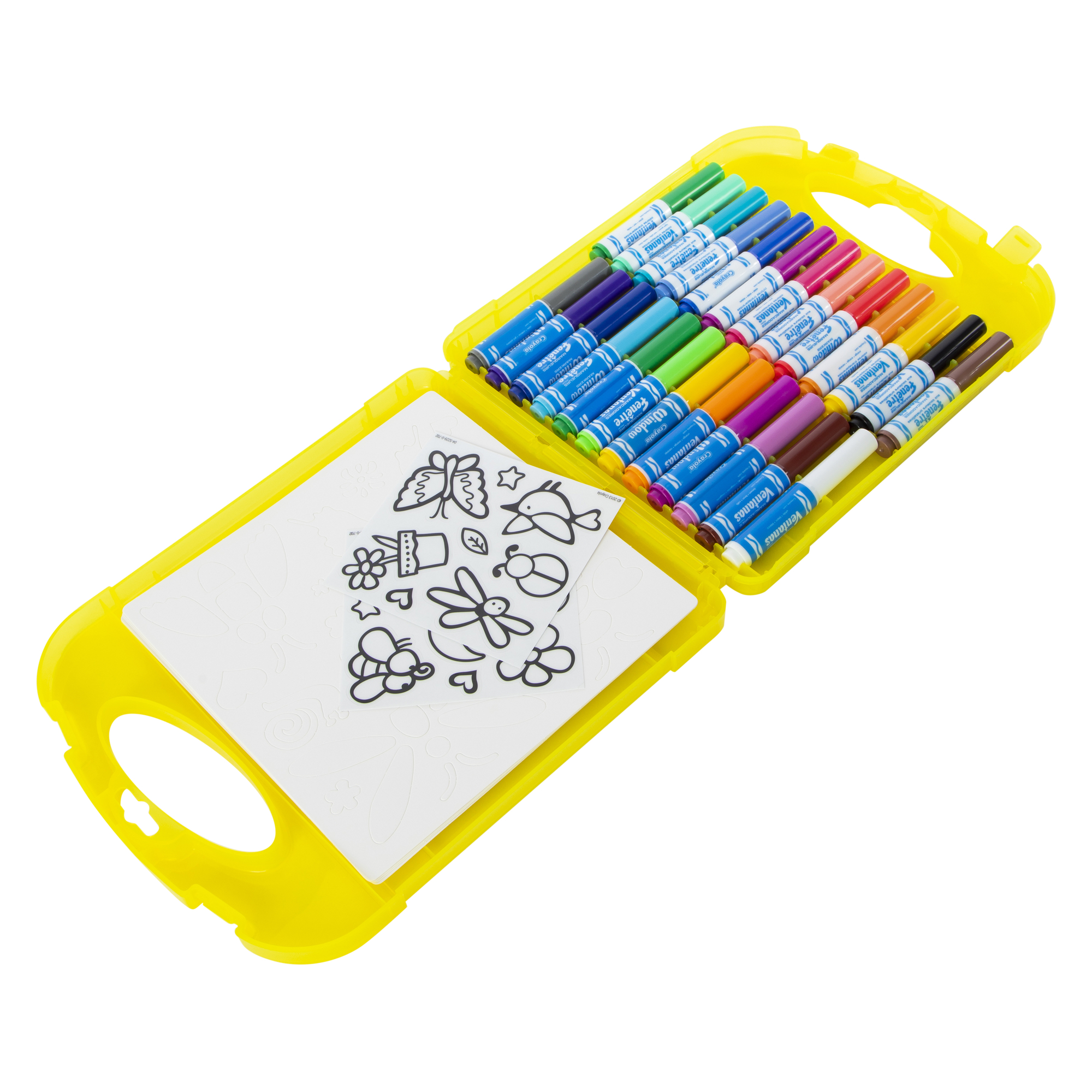 crayola® washable window markers stencil & cling set 32-piece
