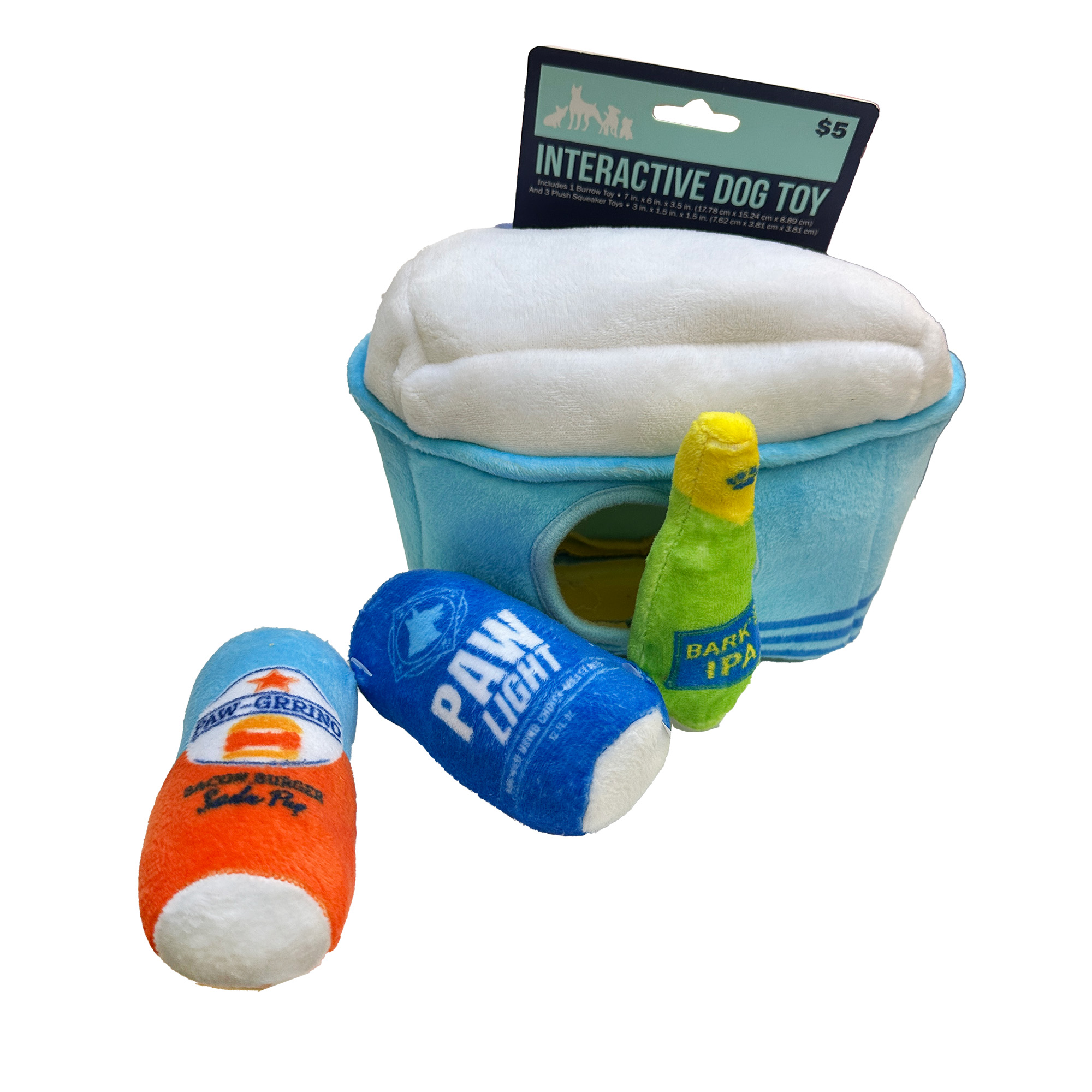 plush drink cooler pet burrow toy