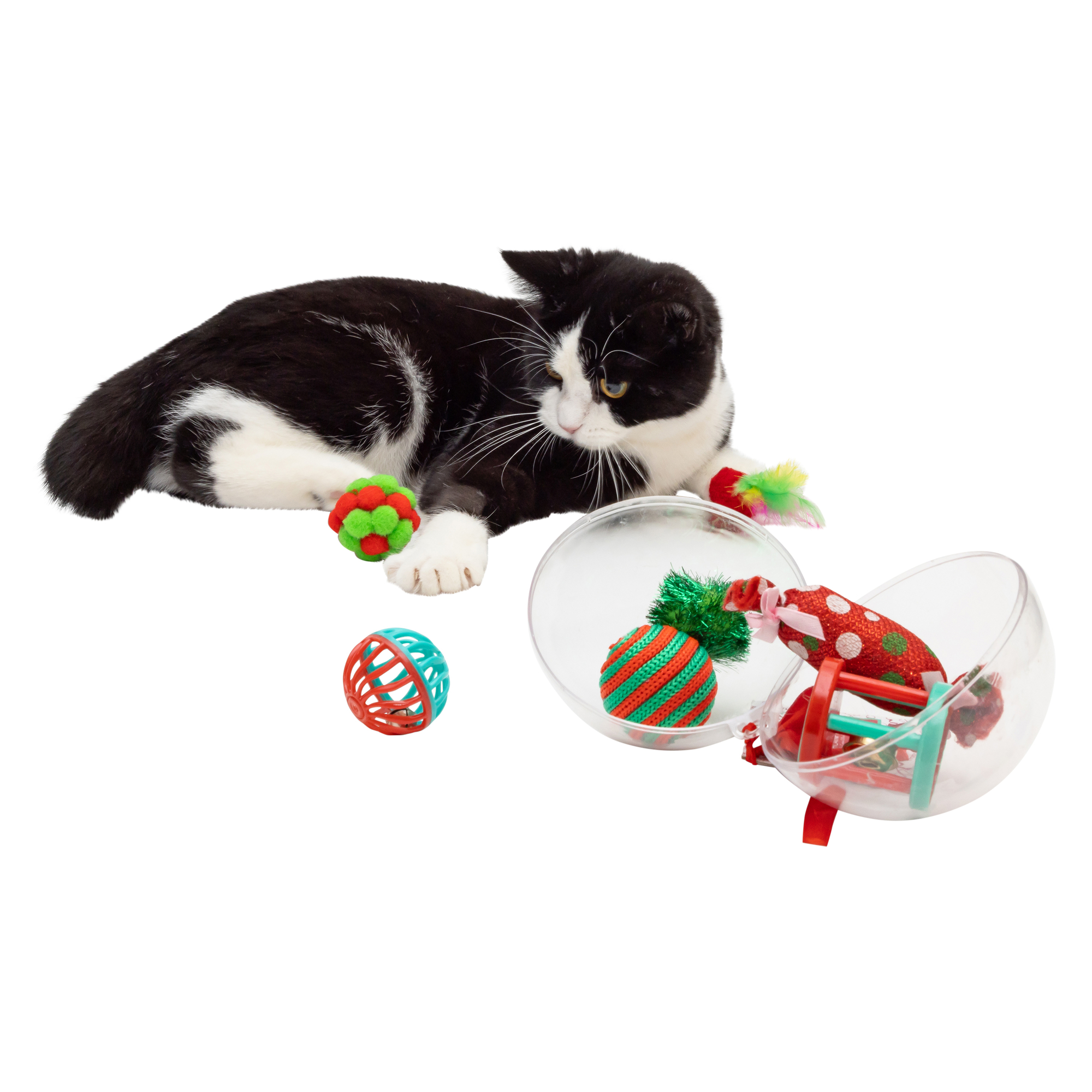 7-pack catnip cat toys christmas ornament