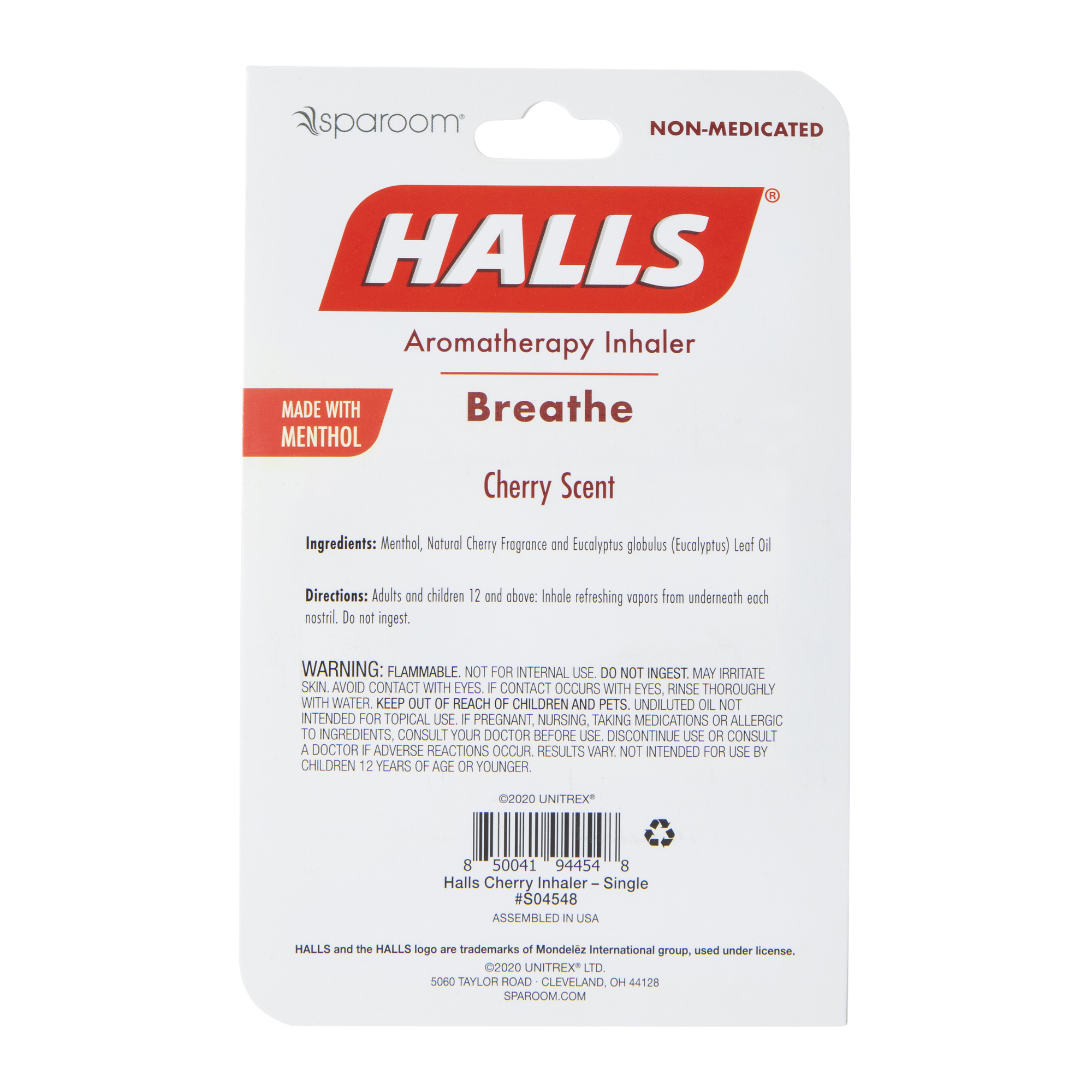 halls aromatherapy inhaler