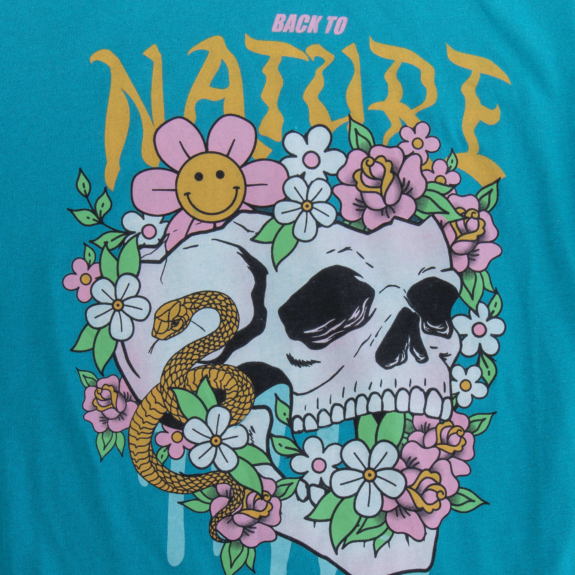 back to nature’ skull graphic tee