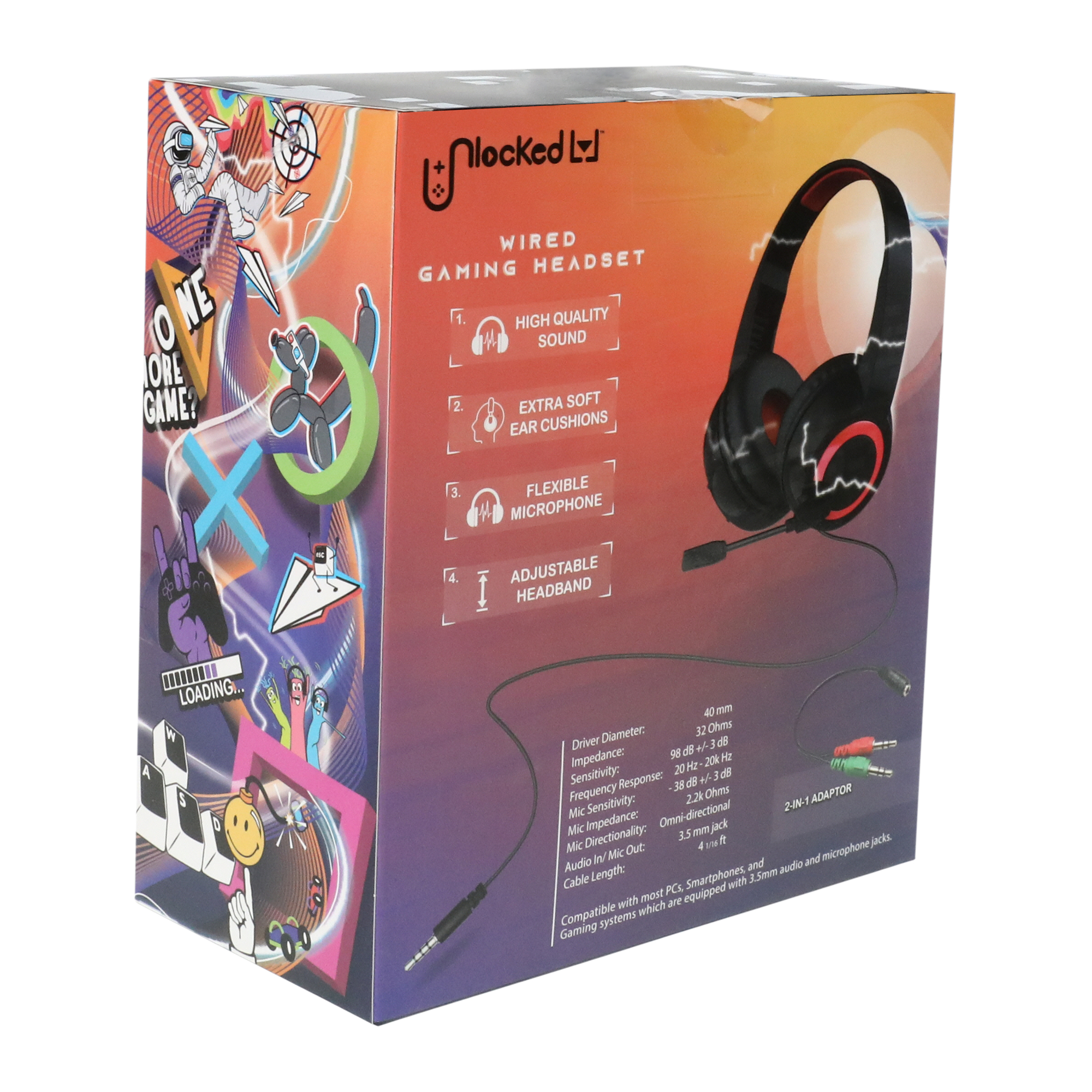 MINDY HP-3 ヘッドギア ブラック M Five Below Unlocked Lvl™ Wired Gaming Headset With Mic at