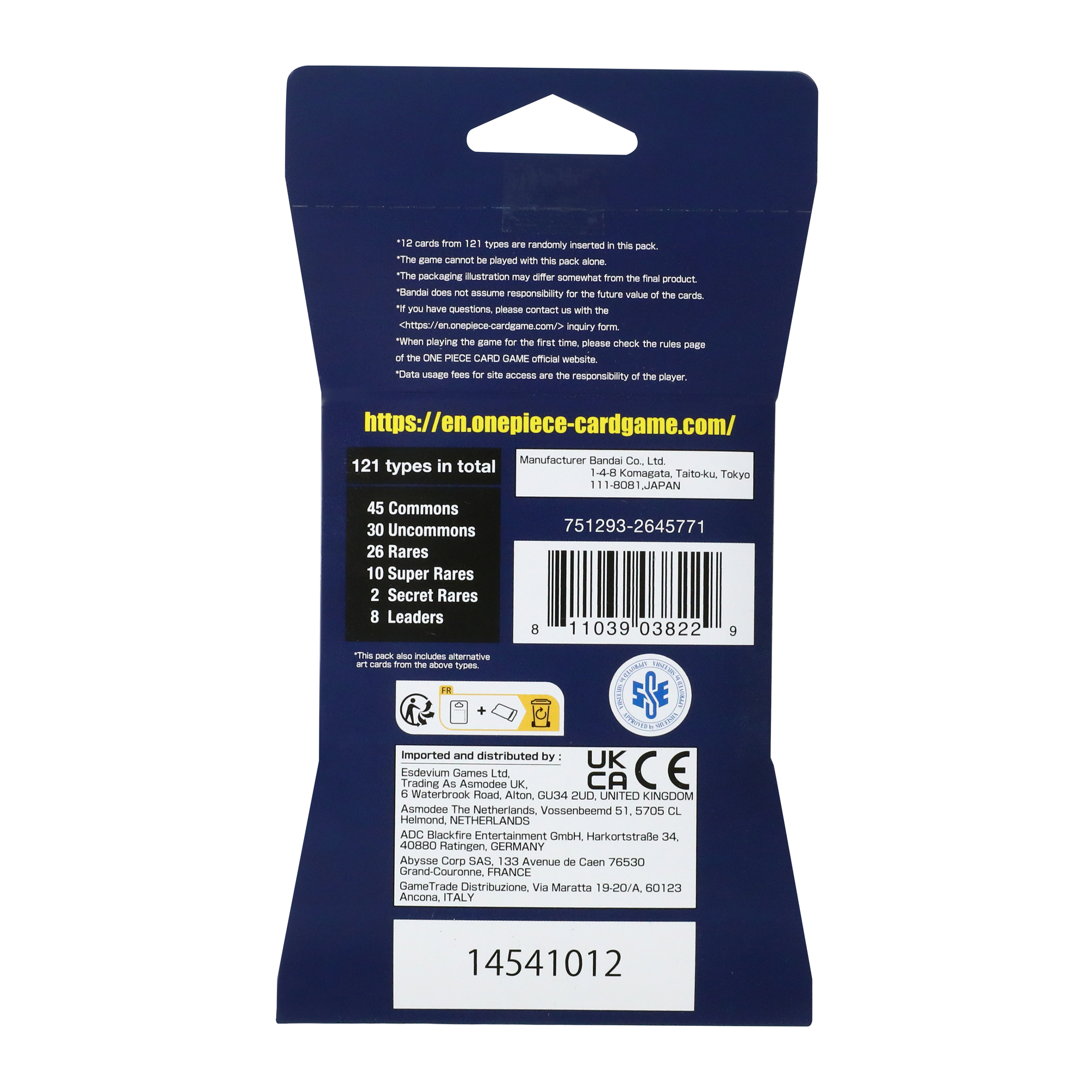 one piece tcg romance dawn booster pack, 12 cards