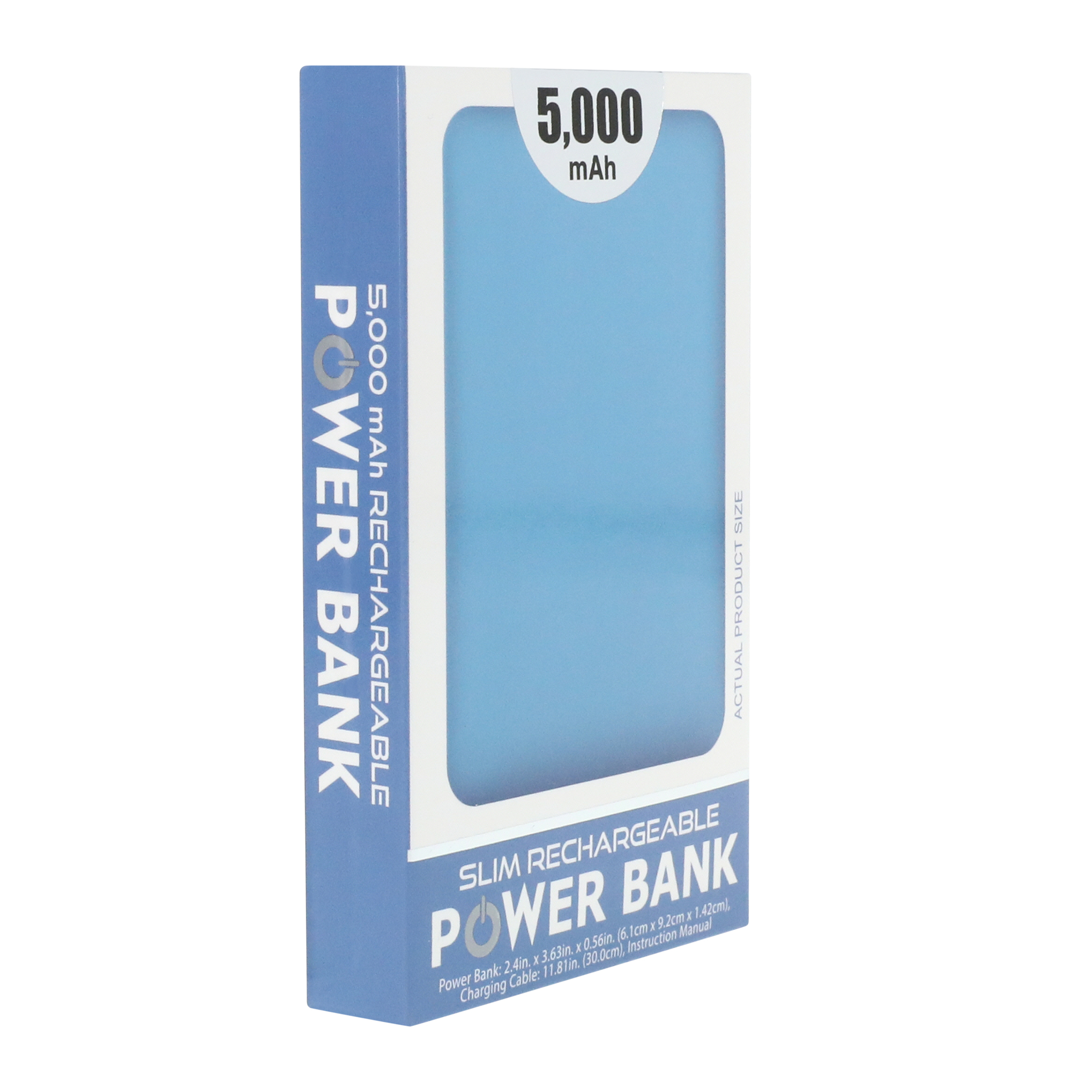 Slim Rechargeable 5000mAh Power Bank, Five Below