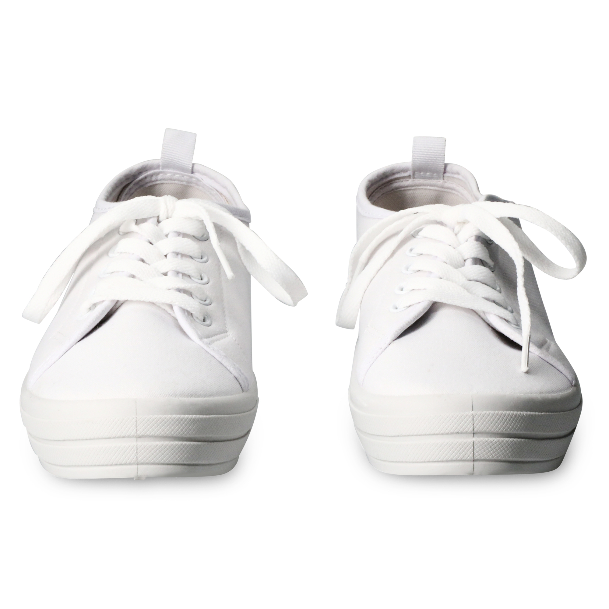 Ladies Black Tonal Lace-Up Sneakers