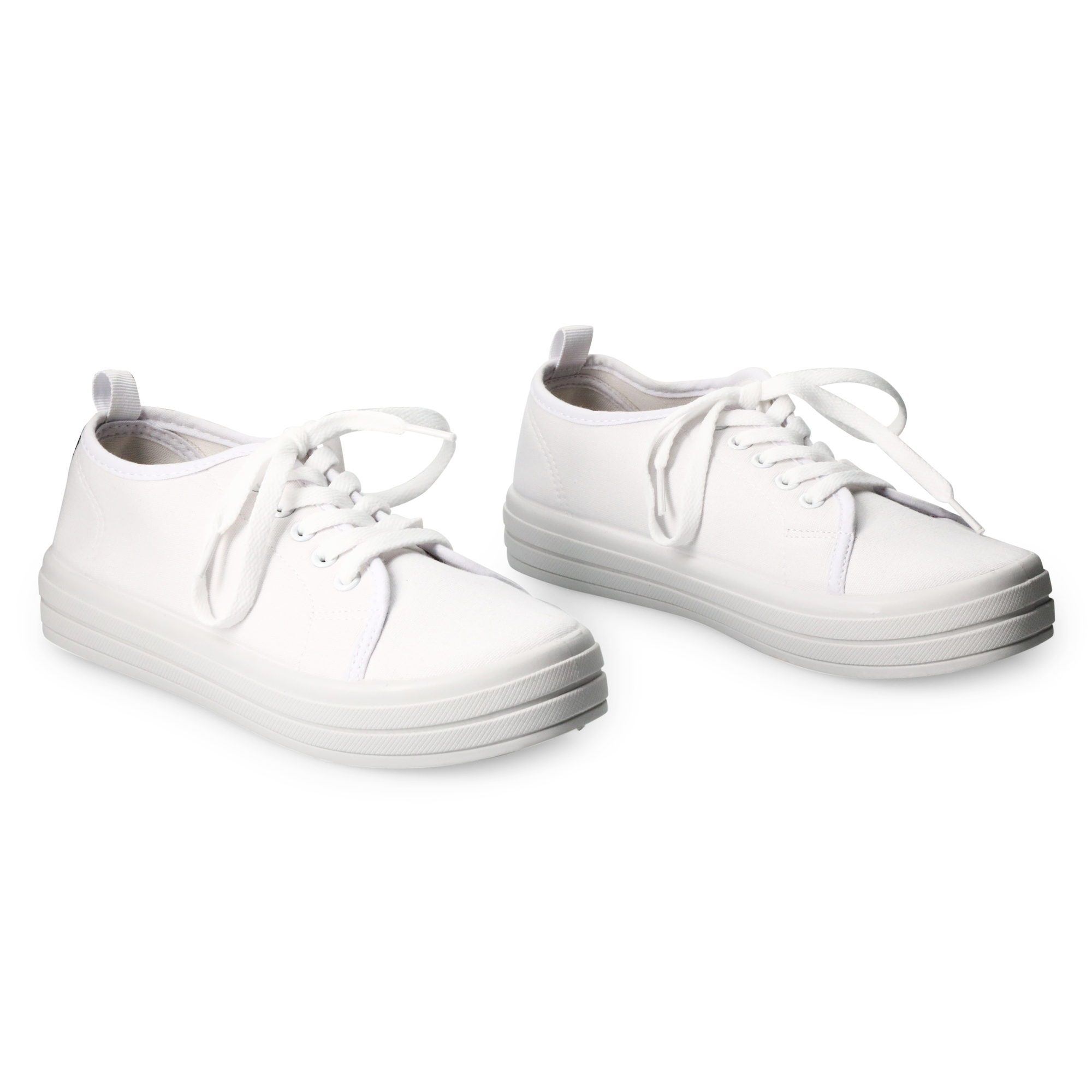 Ladies Black Tonal Lace-Up Sneakers