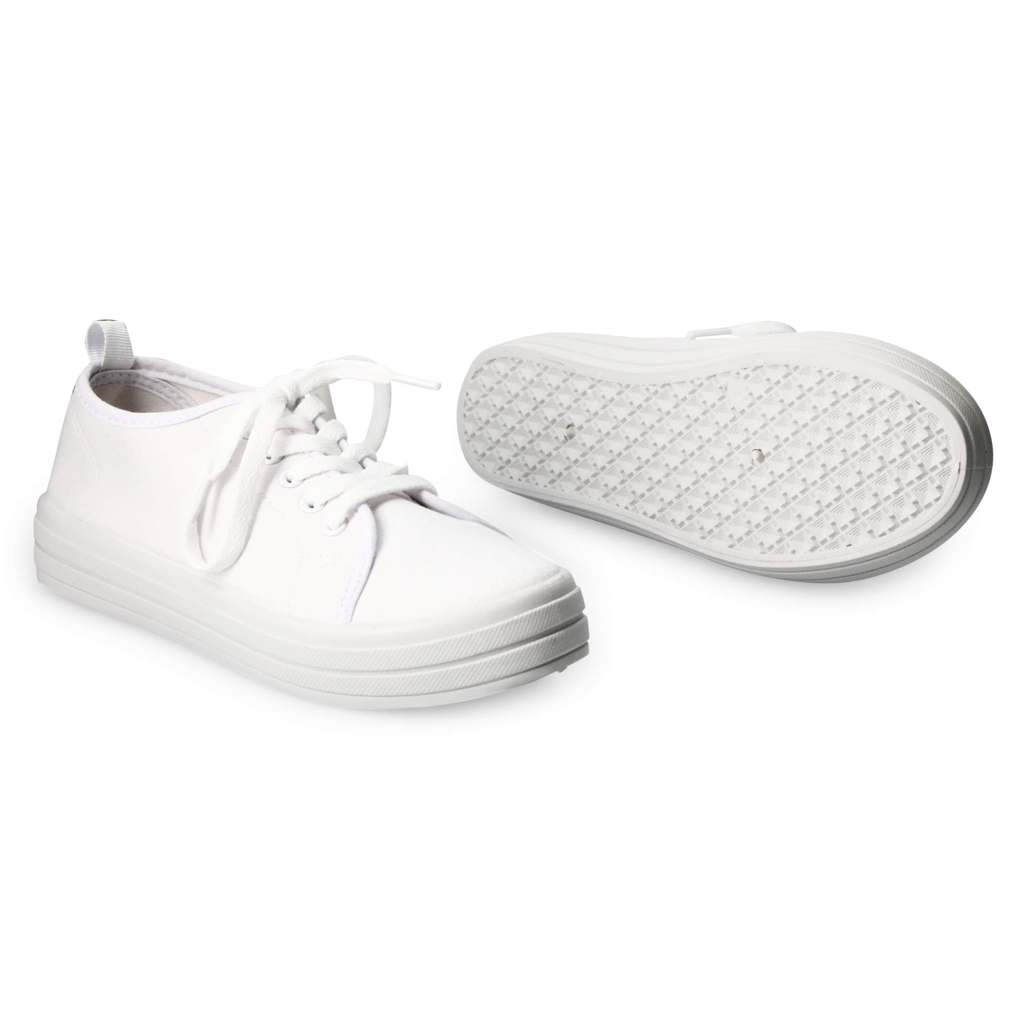 Ladies Black Tonal Lace-Up Sneakers