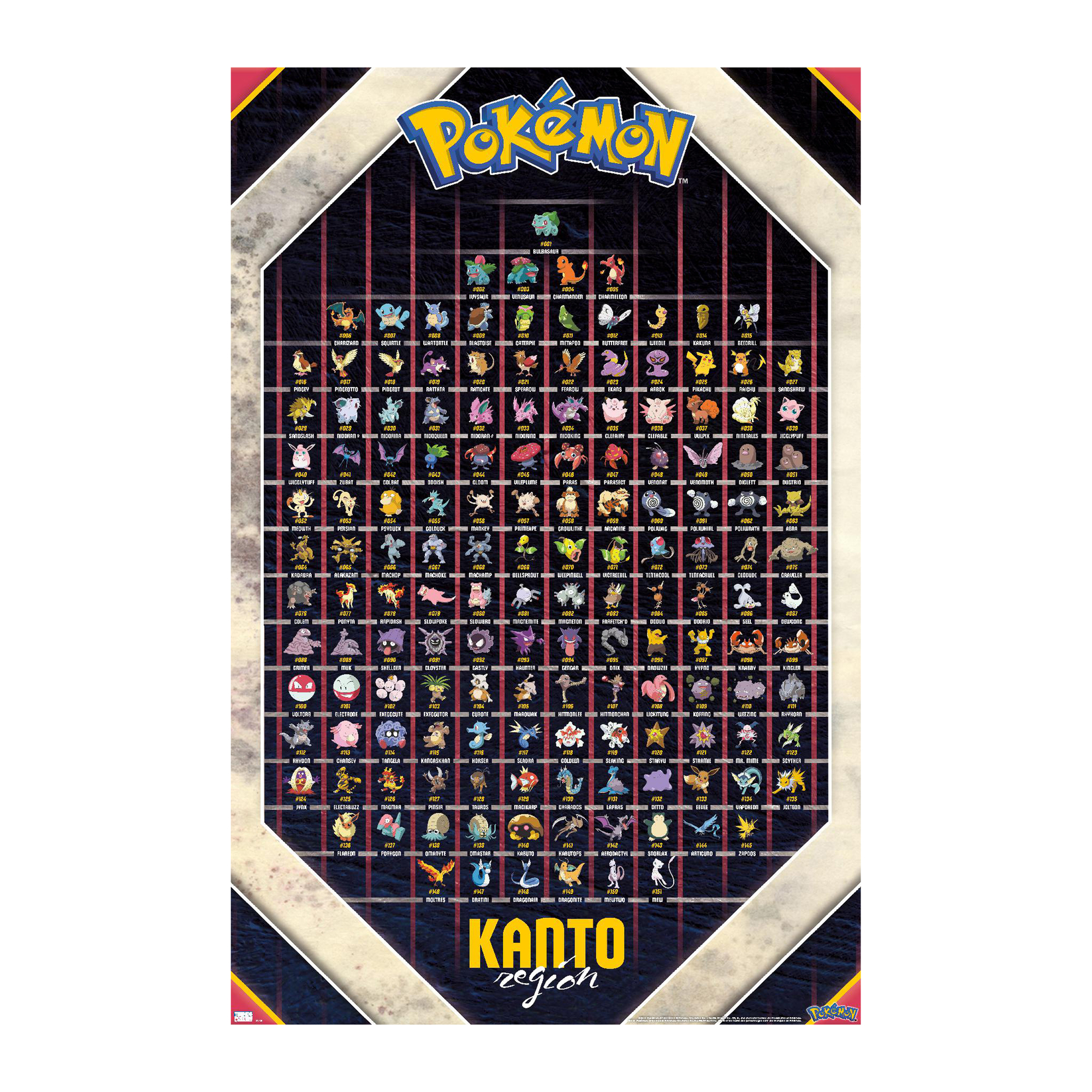 pokemon™ kanto region poster 22.375in x 34in