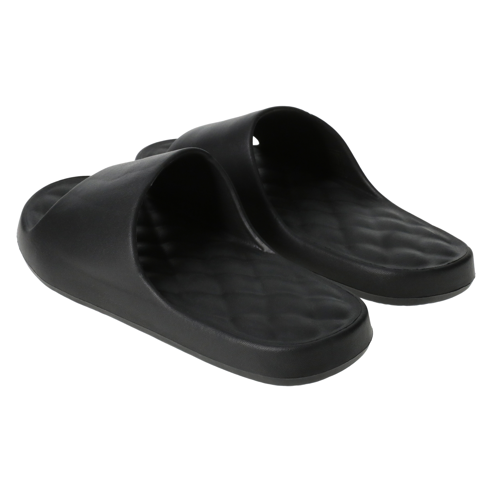 mens black quilt slide sandals