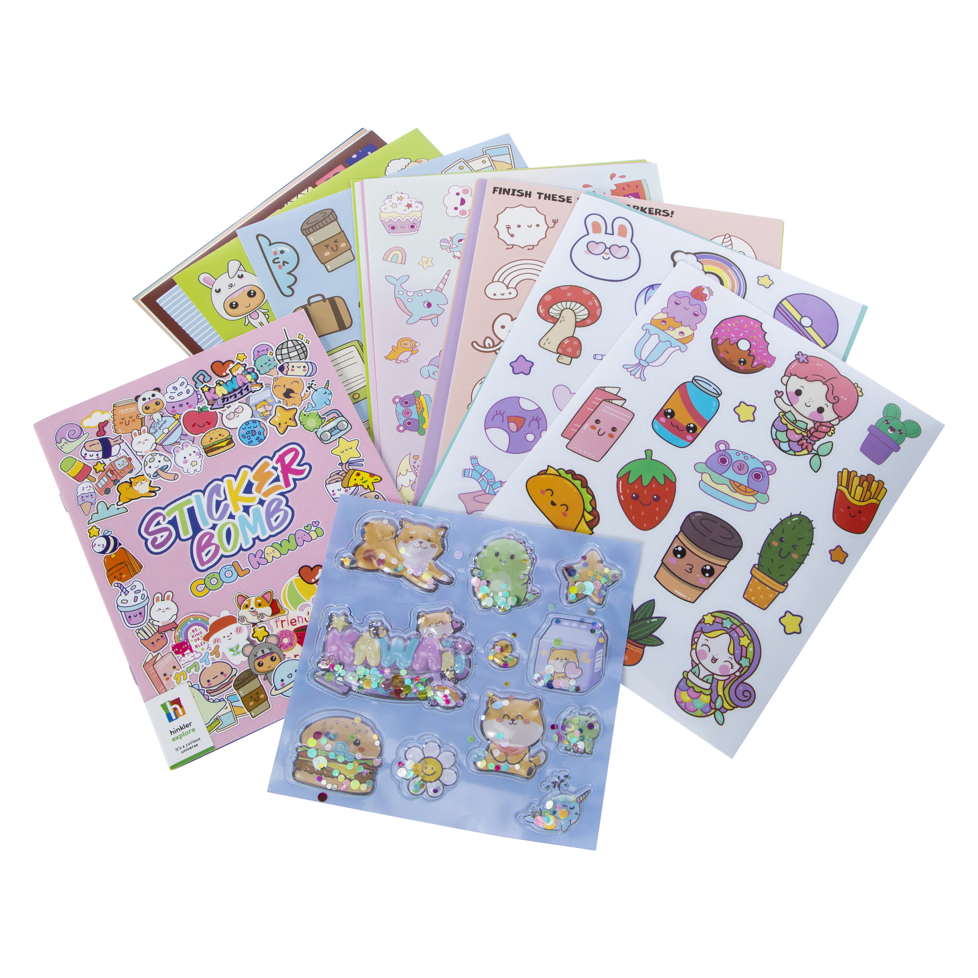 kaleidoscope sticker bomb with over 600 stickers & book