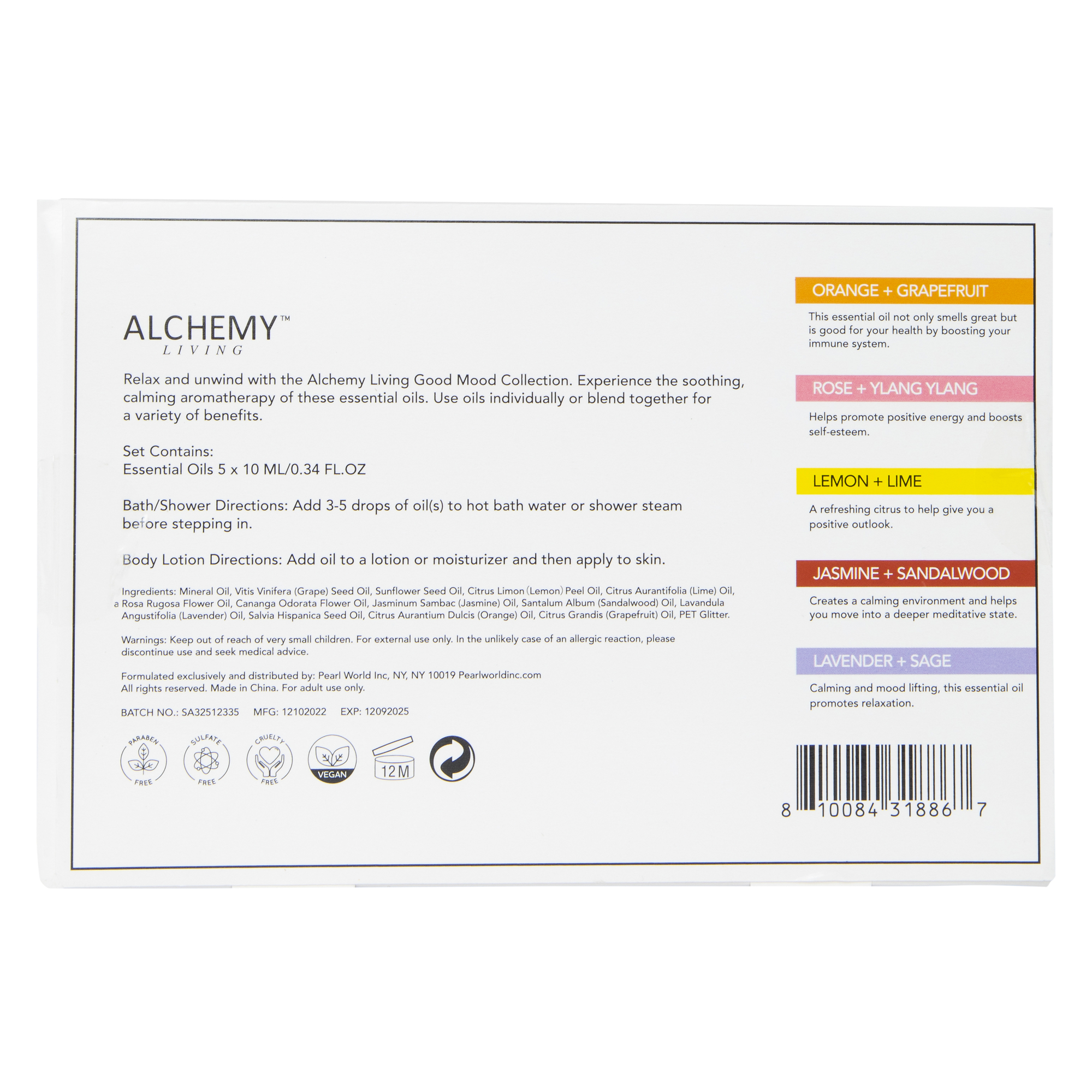 alchemy living™ glitter essential oils good mood collection 5-count